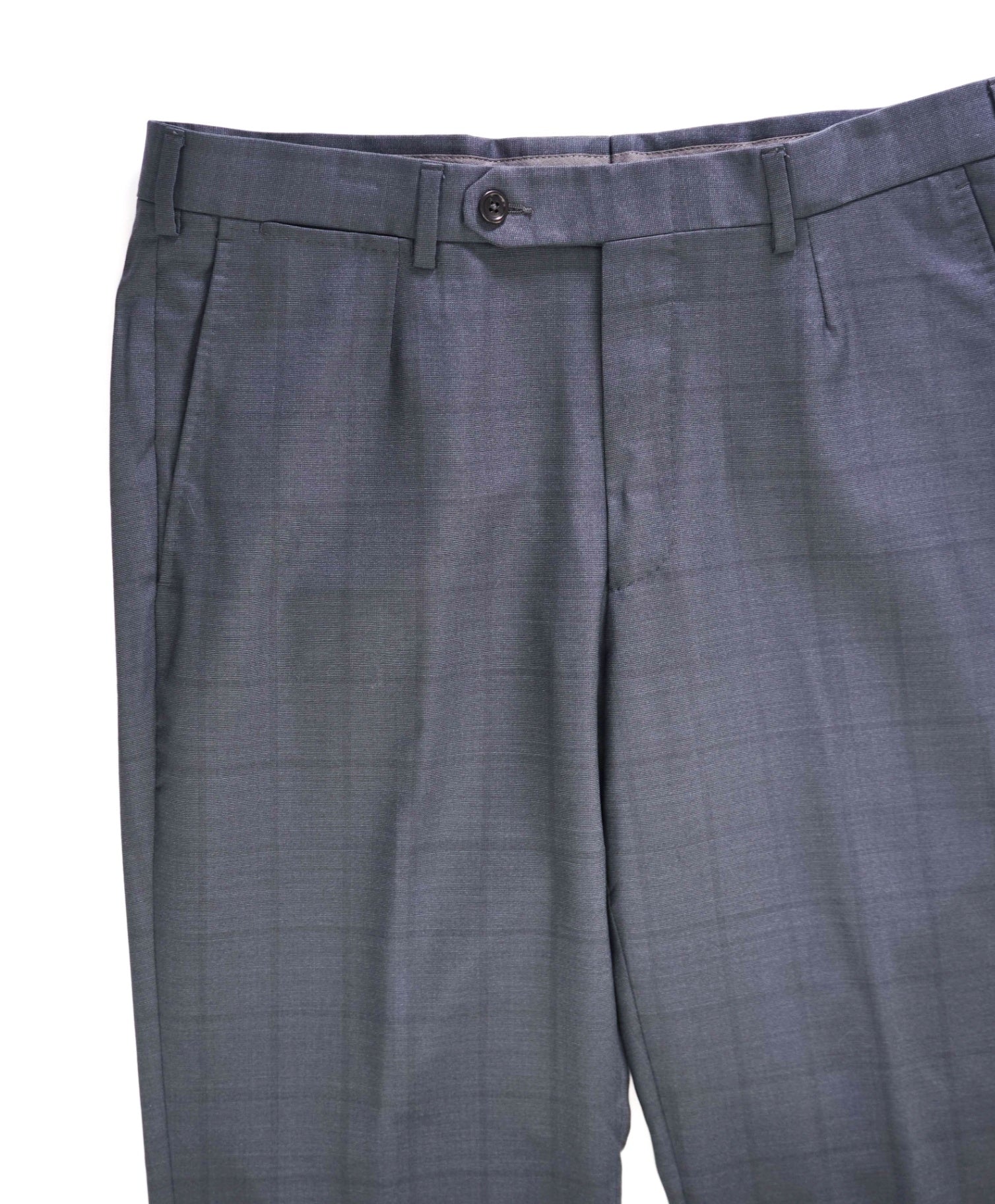 $895 Ermenegildo Zegna Grey Window pane Wool/Silk Pants 34W