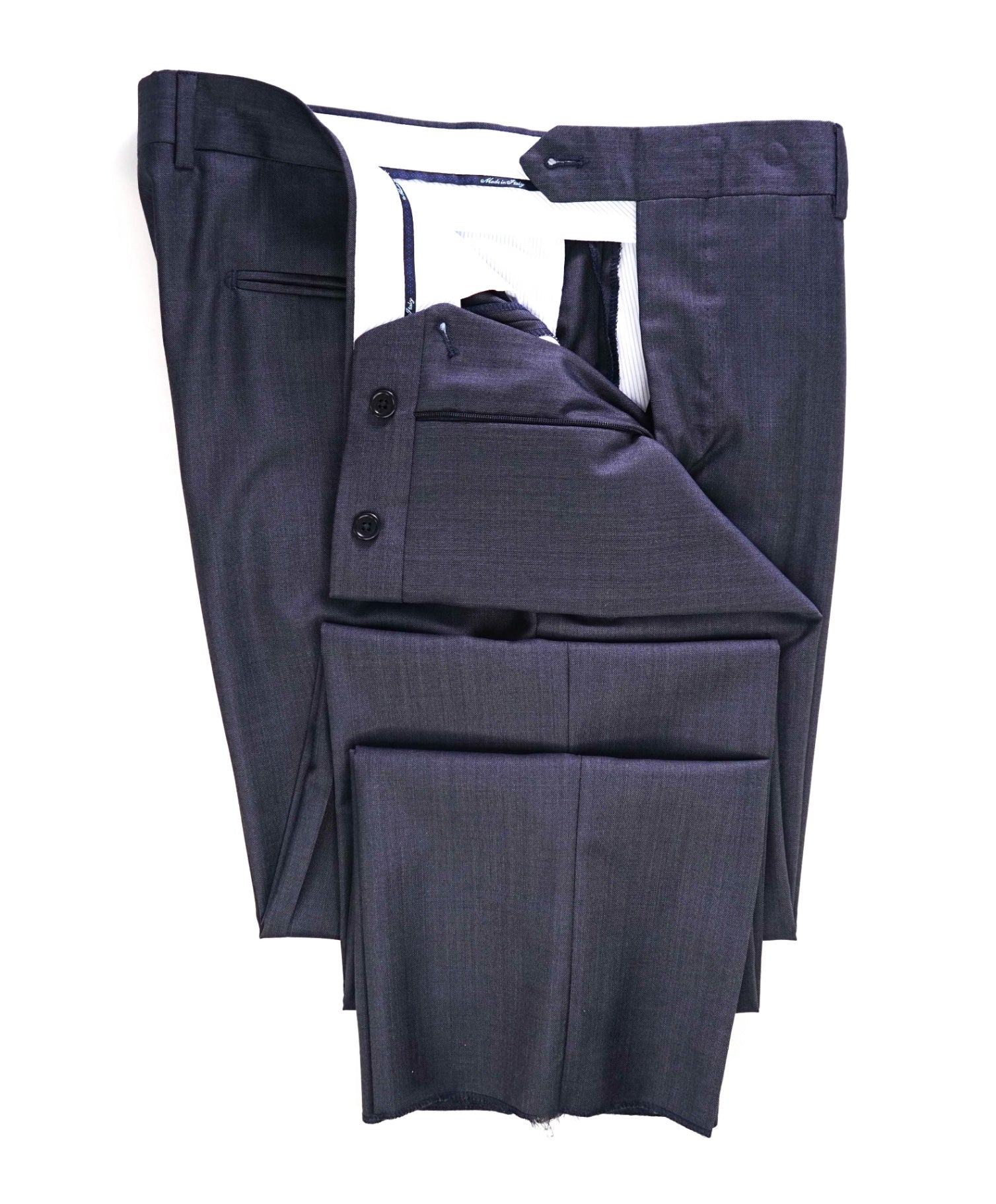 $400 Saks Fifth Avenue Solid Navy Wool Pants 36W