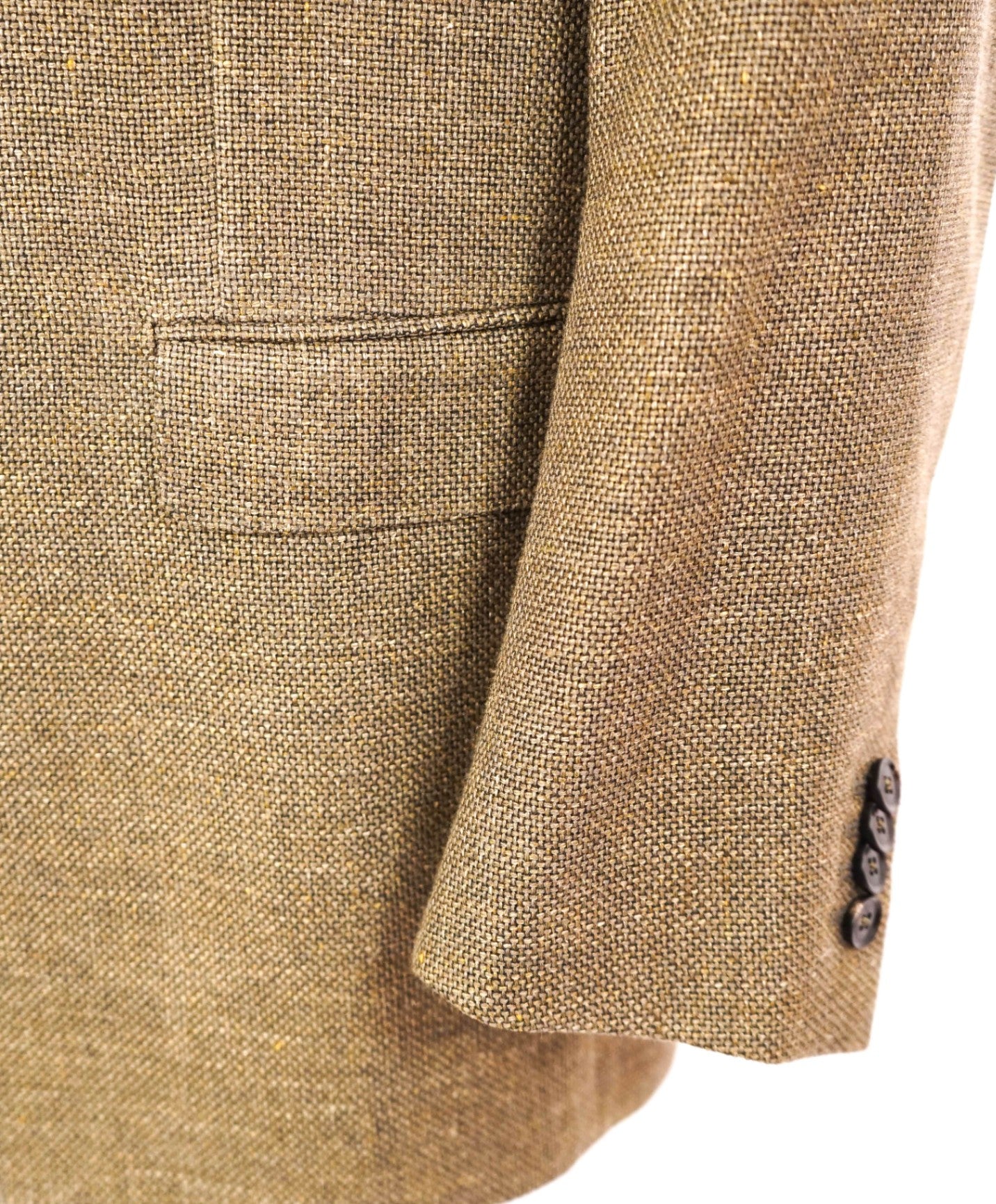 $3,695 ERMENEGILDO ZEGNA - *SU MISURA* Gold/Brown Wool/Linen Blazer 52R