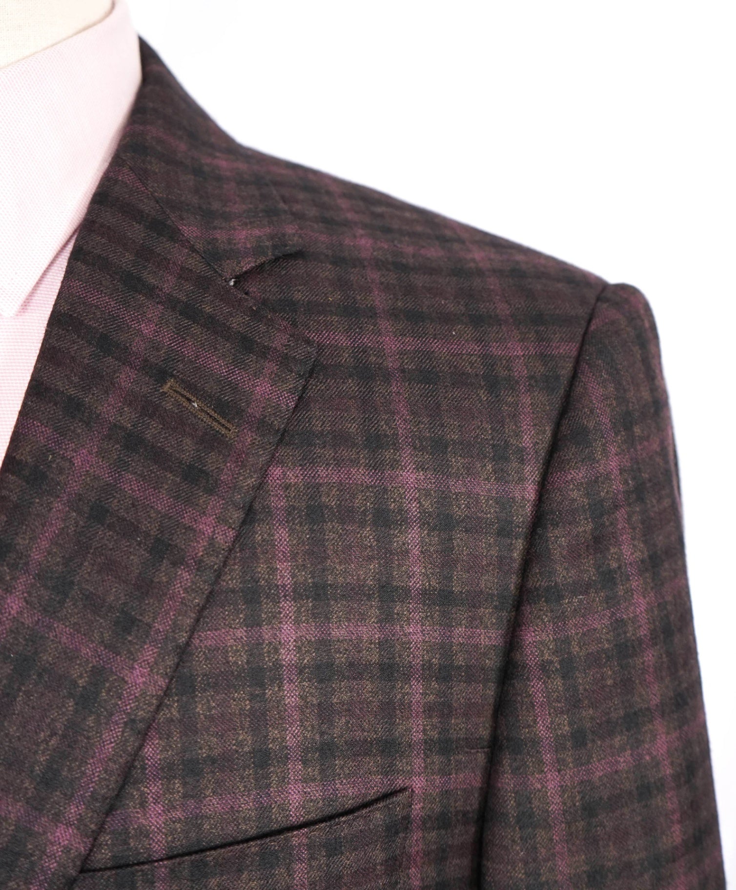 $995 Samuelsohn Plum gingham Wool Blazer 42R