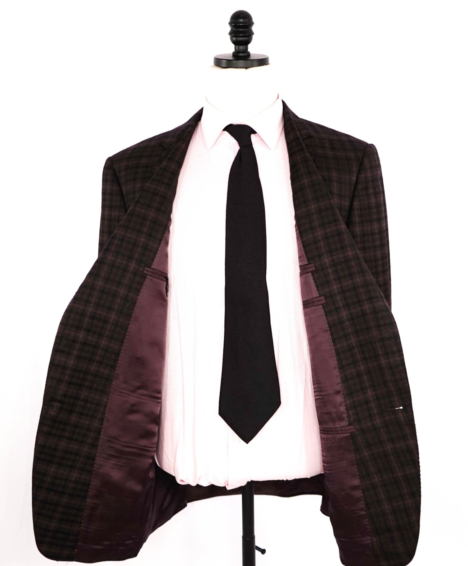 $995 Samuelsohn Plum gingham Wool Blazer 42R