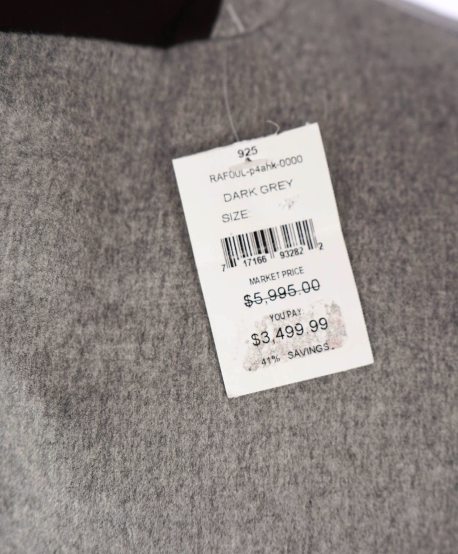 $5,995 Ermenegildo Zegna Solid Grey *PURE Cashmere* Blazer 44R