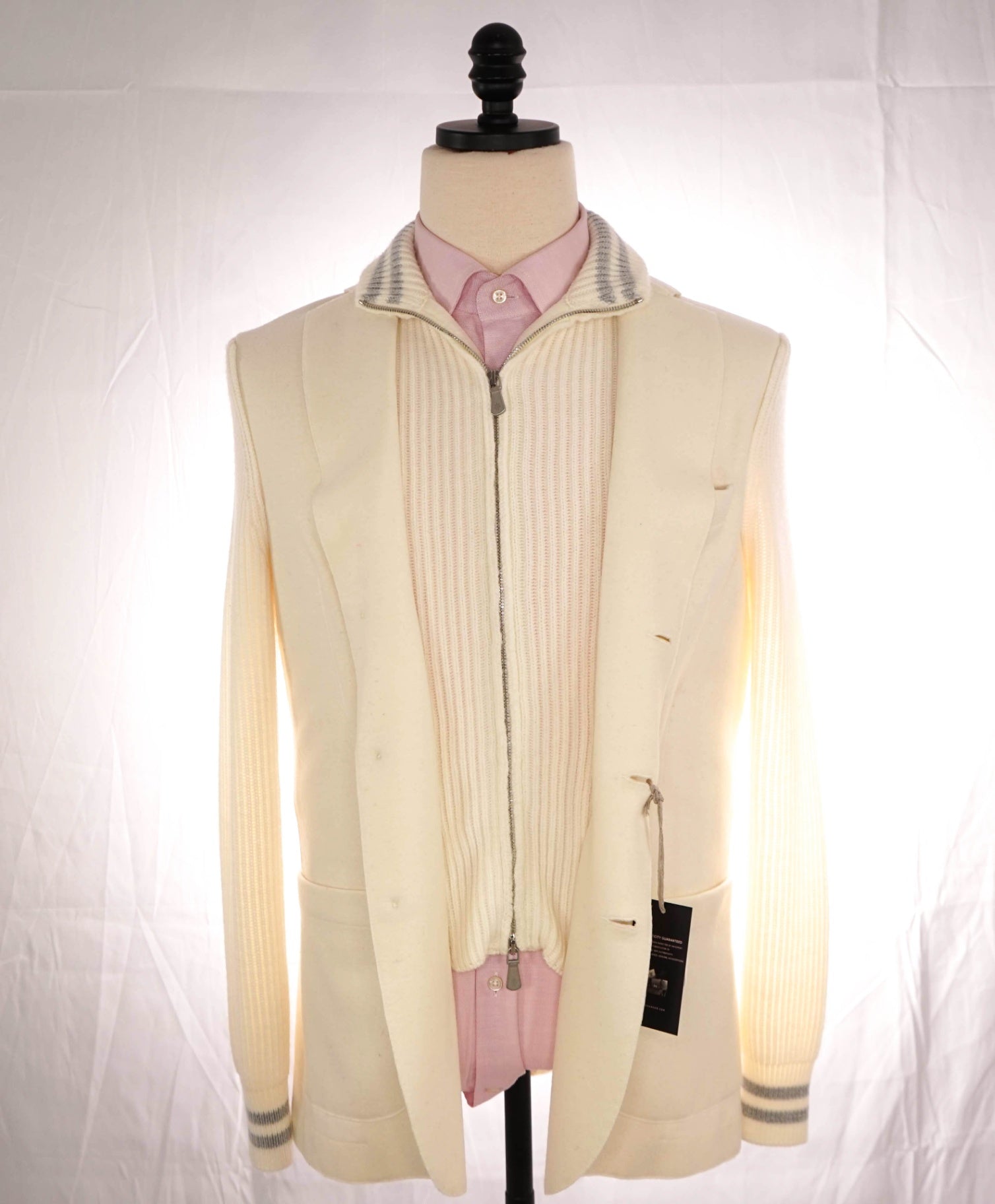 $2,295 Eleventy Blazer Knit Sweater Insert Zipper Blazer - Small