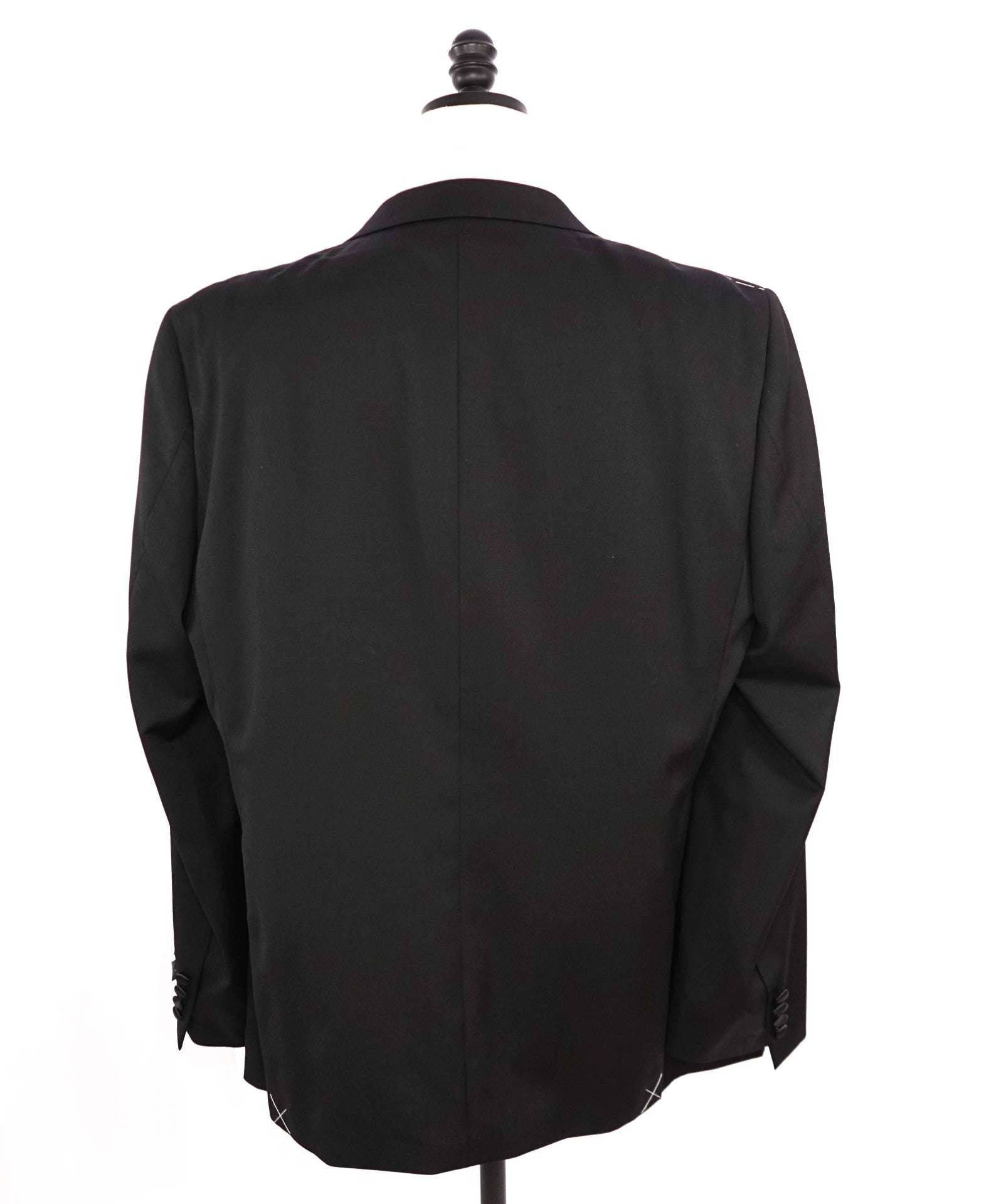 IKE evening "Super 120'S" Black Satin Lapel Wool 1-pc Blazer 48L