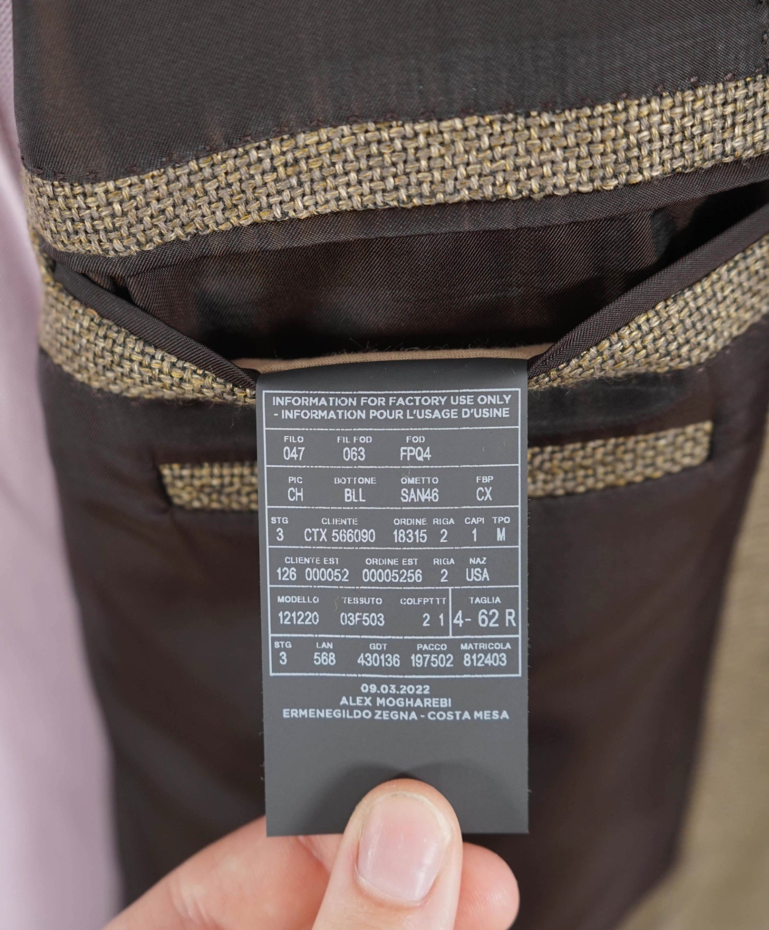 $3,695 ERMENEGILDO ZEGNA - *SU MISURA* Gold/Brown Wool/Linen Blazer 52R