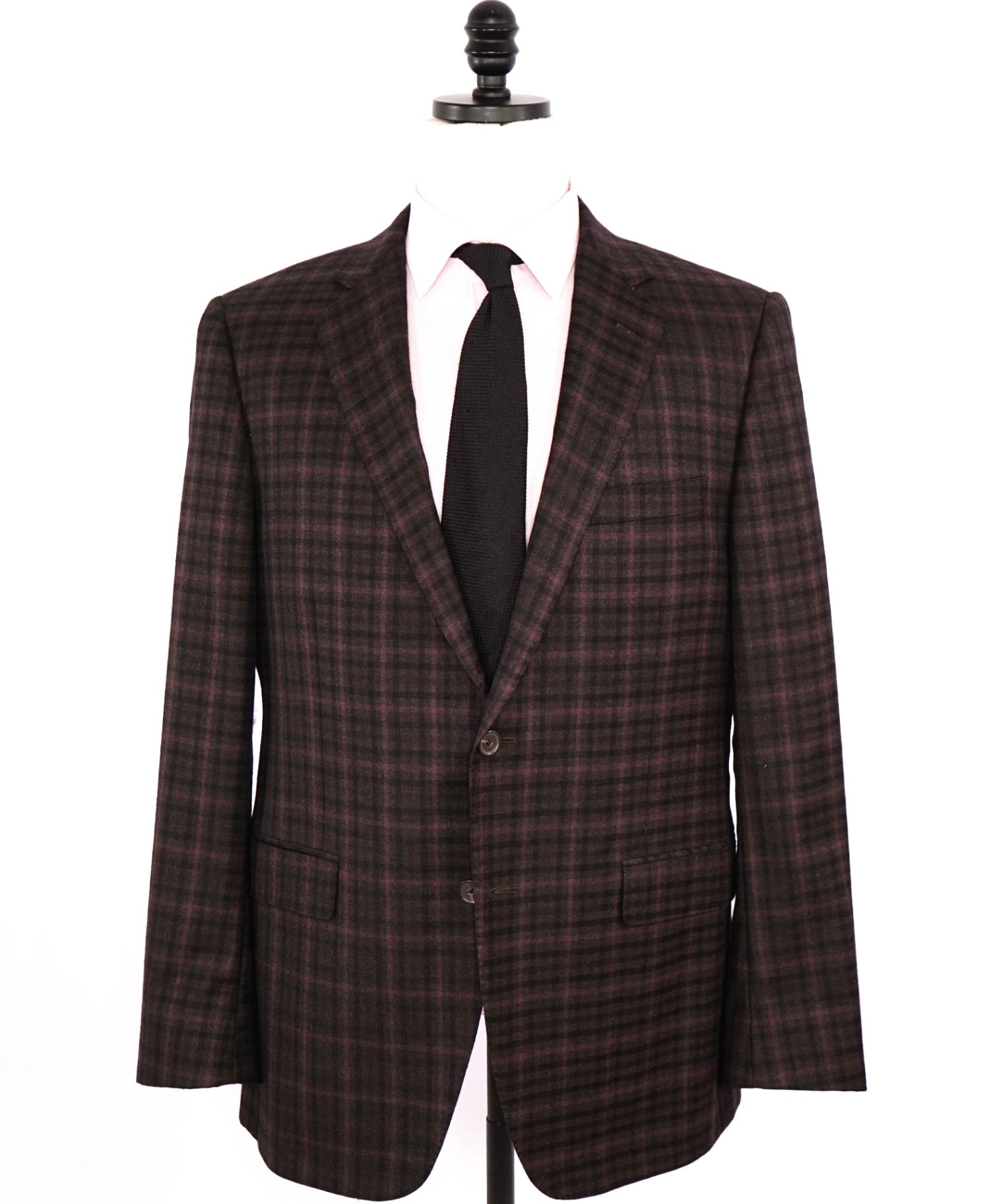 $995 Samuelsohn Plum gingham Wool Blazer 42R