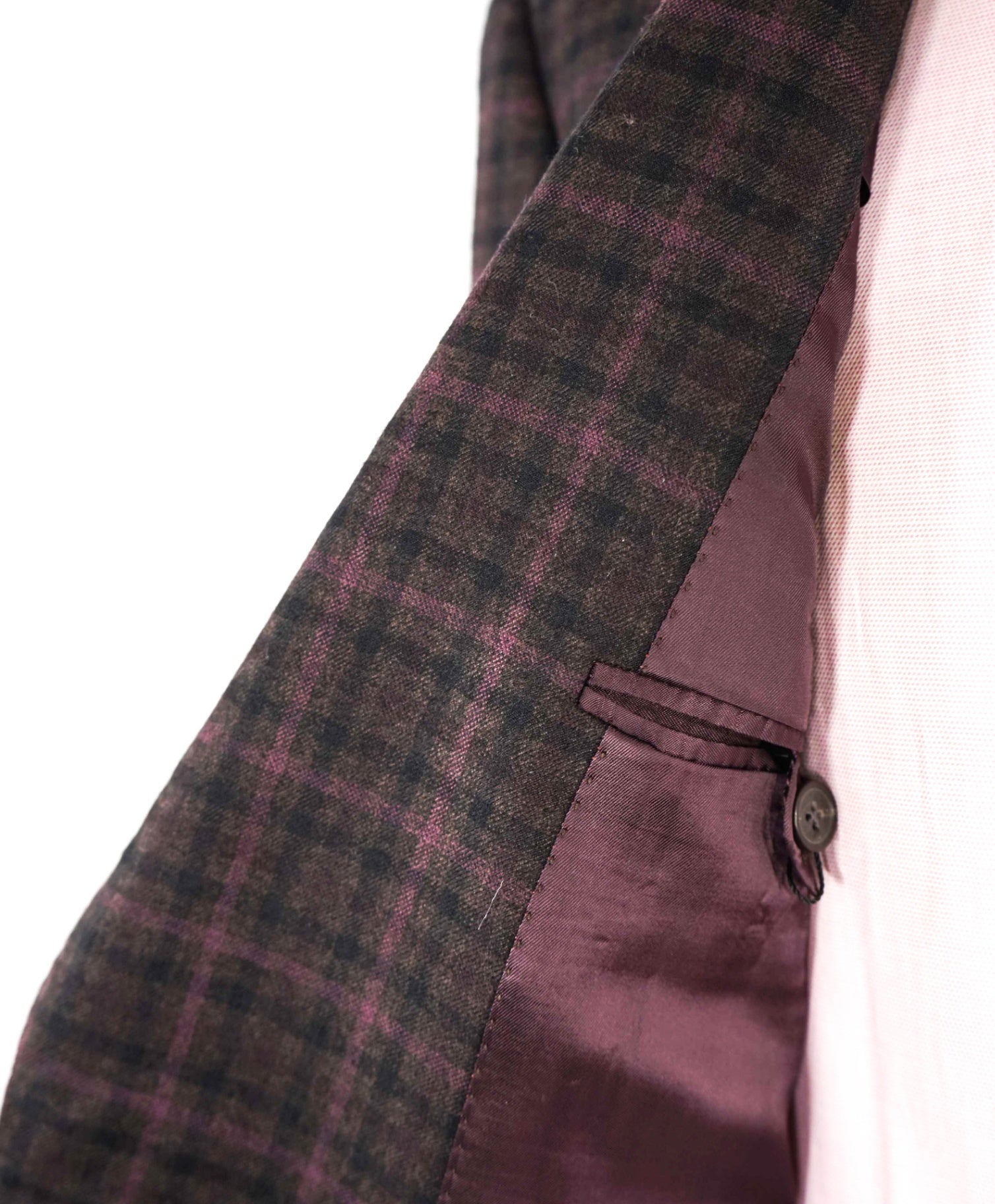 $995 Samuelsohn Plum gingham Wool Blazer 42R