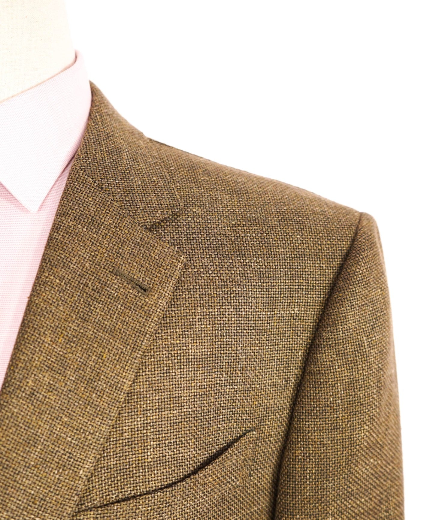 $3,695 ERMENEGILDO ZEGNA - *SU MISURA* Gold/Brown Wool/Linen Blazer 52R