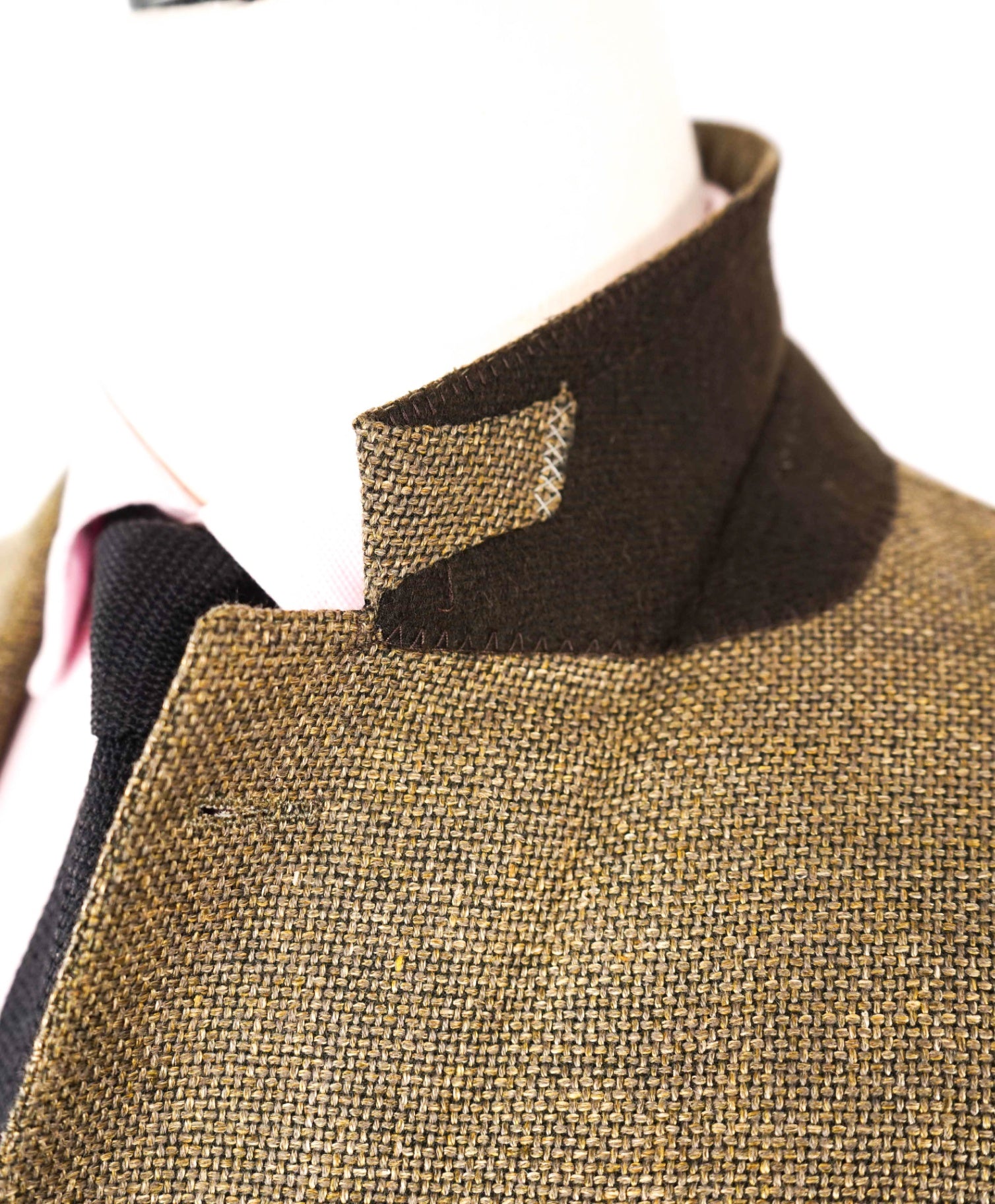 $3,695 ERMENEGILDO ZEGNA - *SU MISURA* Gold/Brown Wool/Linen Blazer 52R