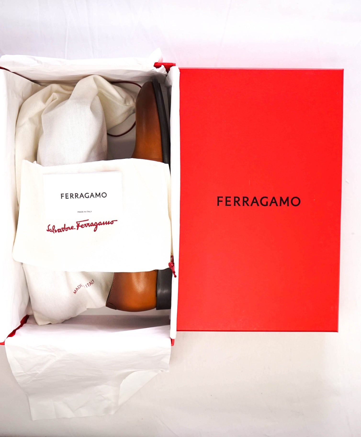 $880 Ferragamo "FOSCO" Brown Derbies Leather Footwear US 9.5D