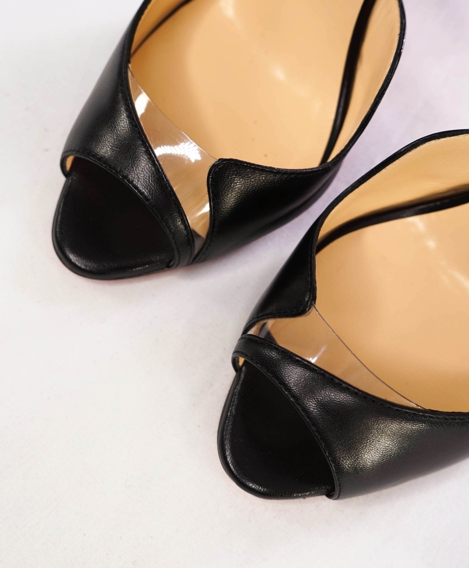 $995 Christian Louboutin "DEEPIK 120" Black High Heels Leather 39.5 EU