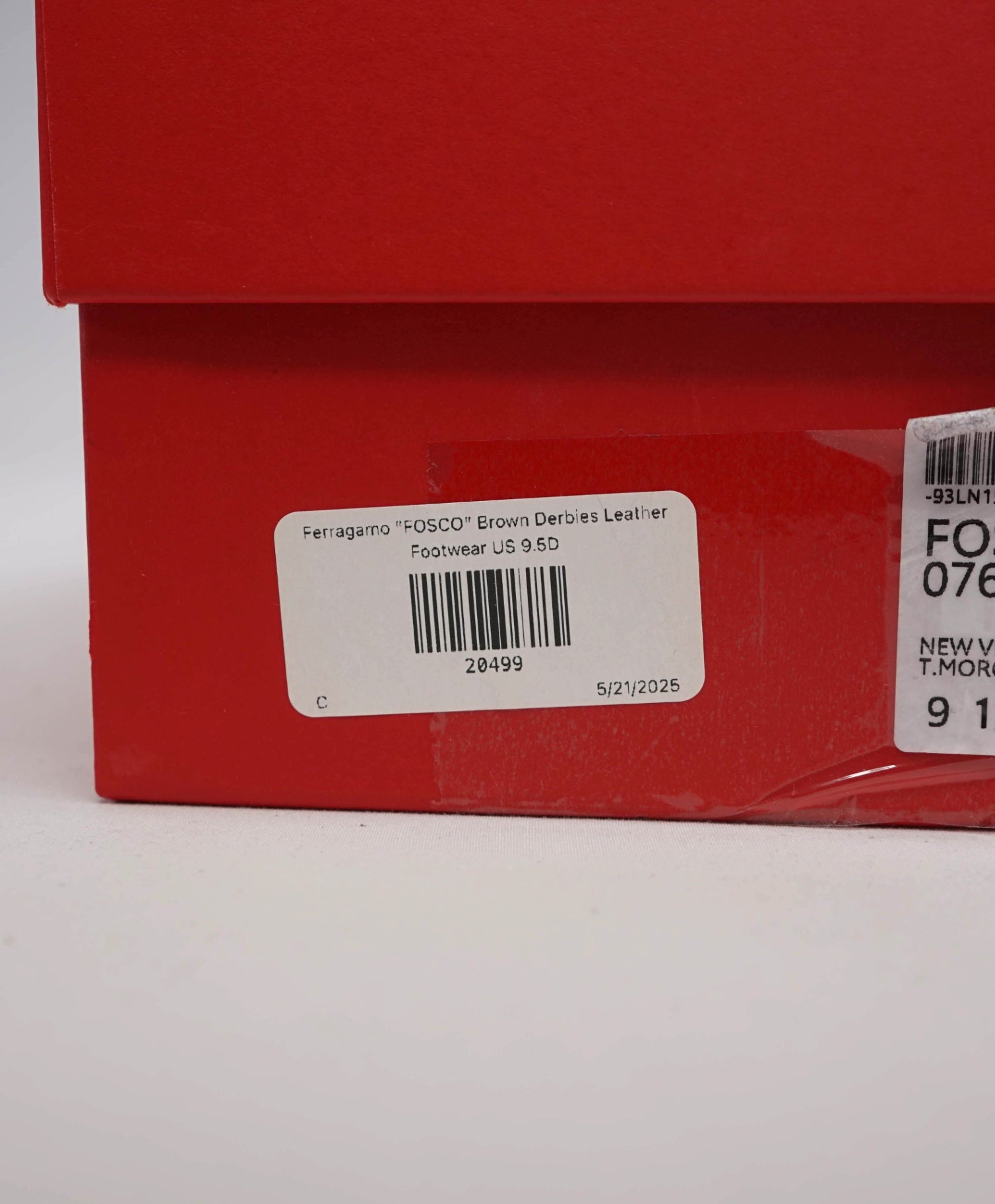 $880 Ferragamo "FOSCO" Brown Derbies Leather Footwear US 9.5D