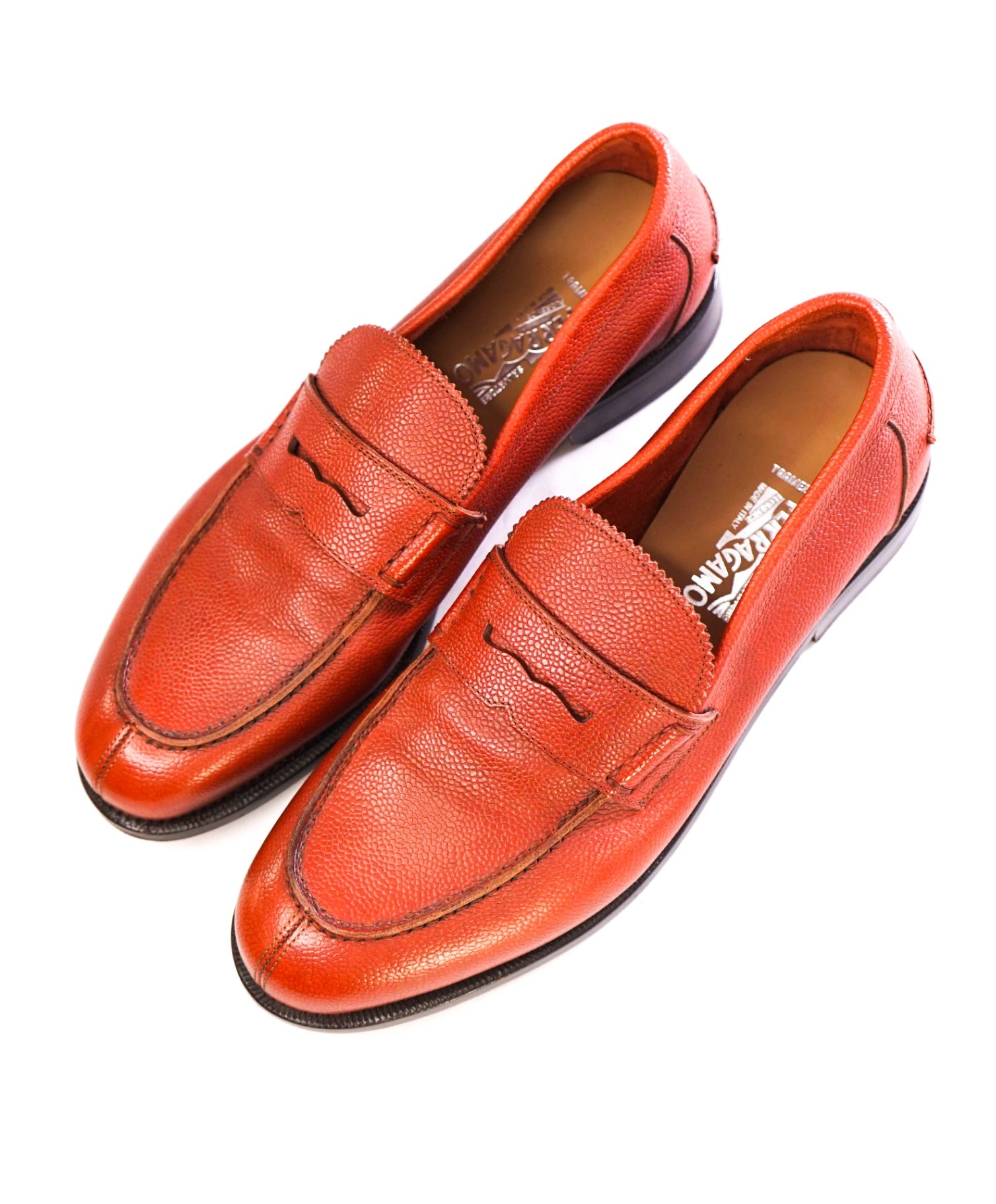 $1,295 Salvatore Ferragamo "TRAMEZZA" Carmel Brown Loafers 9.5 EE
