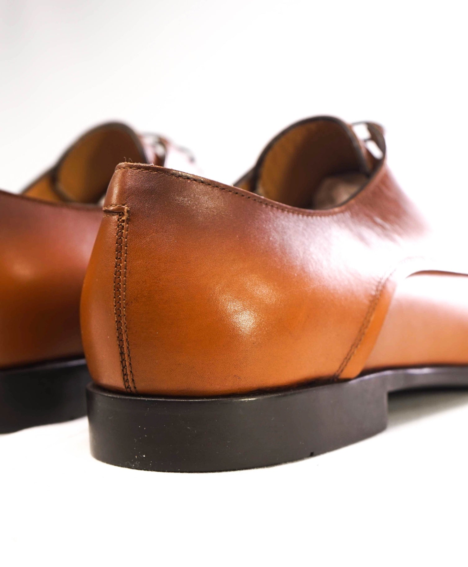 $880 Ferragamo "FOSCO" Brown Derbies Leather Footwear US 9.5D