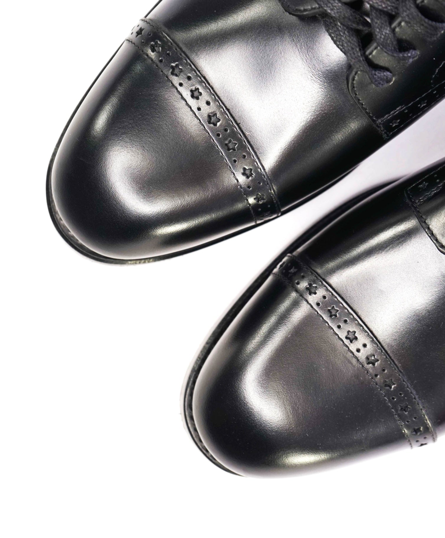 $1,200 GUCCI Black Derbies Oxfords Leather GOODYEAR US 8.5 (8G)