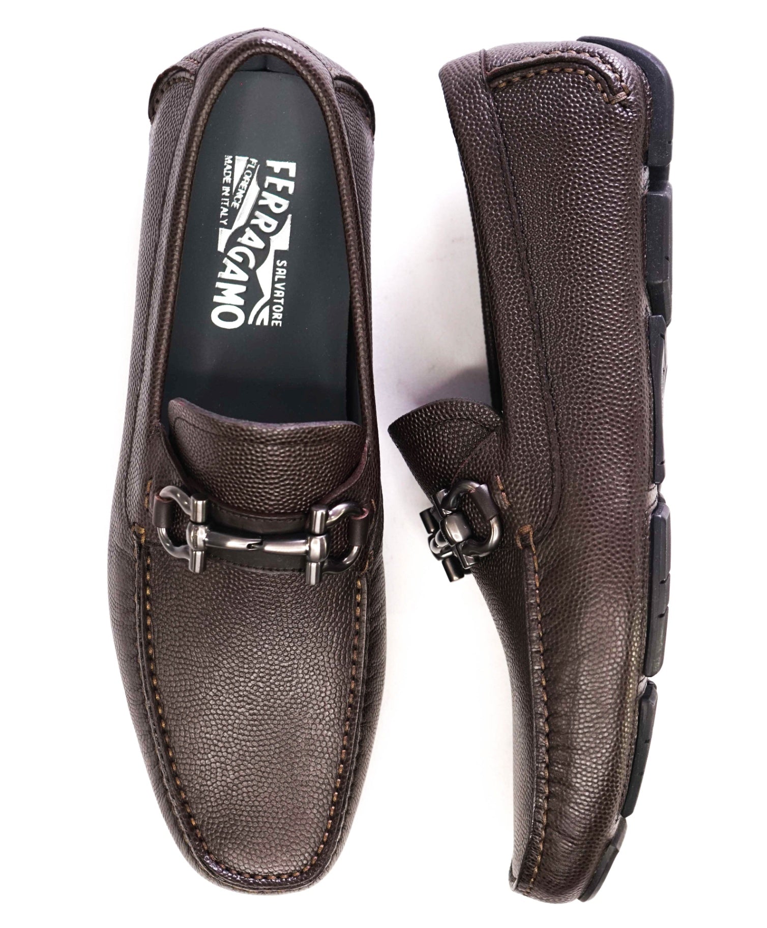 $800 Salvatore Ferragamo "PARIGI" Brown Leather Footwear US 8.5D