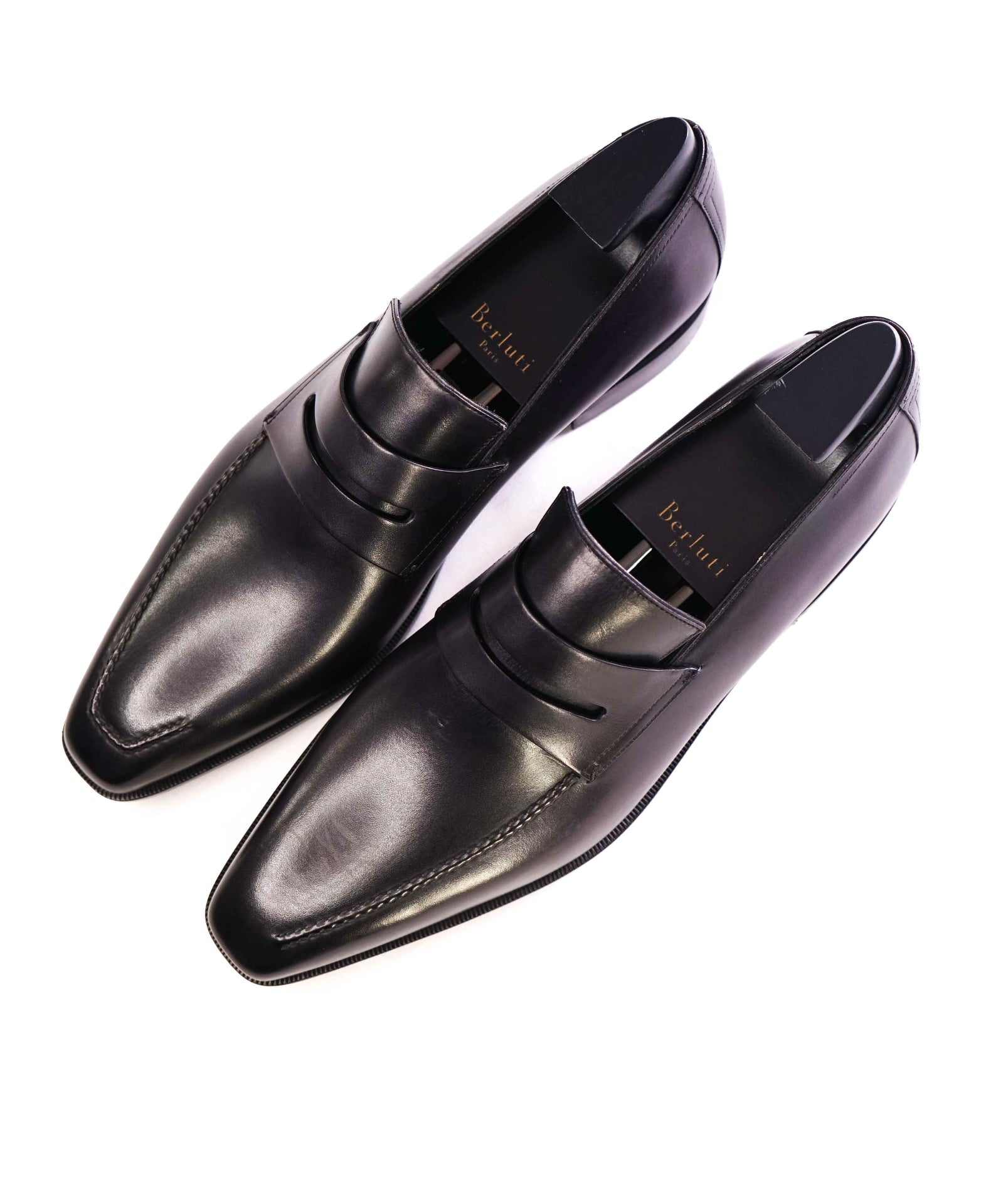 $2,480 Berluti "ANDY" Gray/Back Patina Leather Loafers 11.5 US (10.5UK)