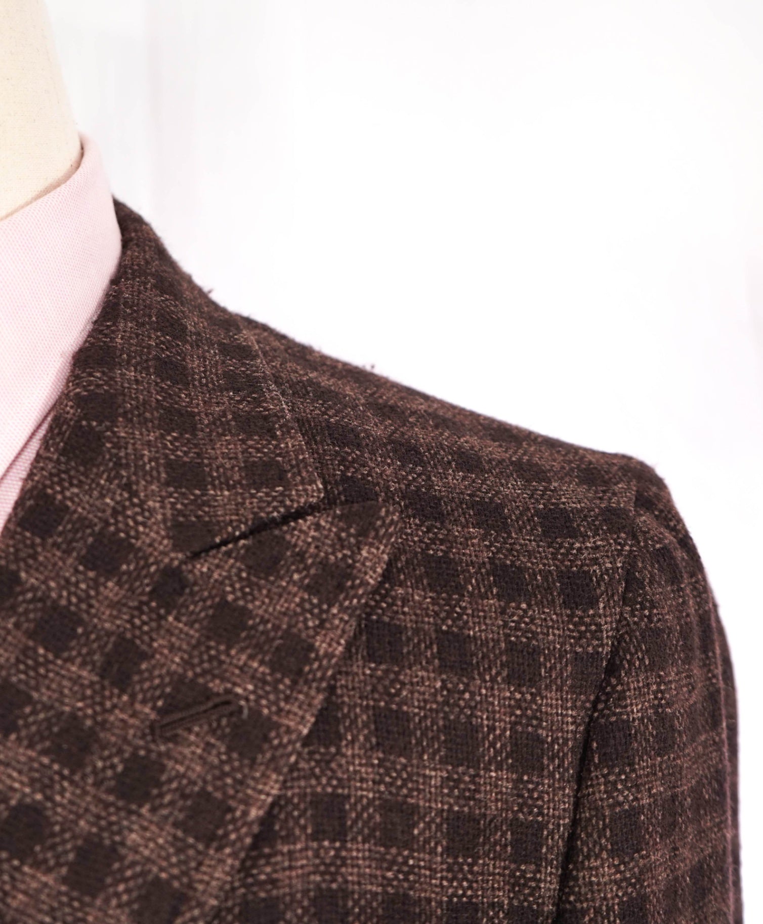 $3,995 ISAIA "DOMENICO" Brown Double Breasted Wool/Silk Blazer 42R