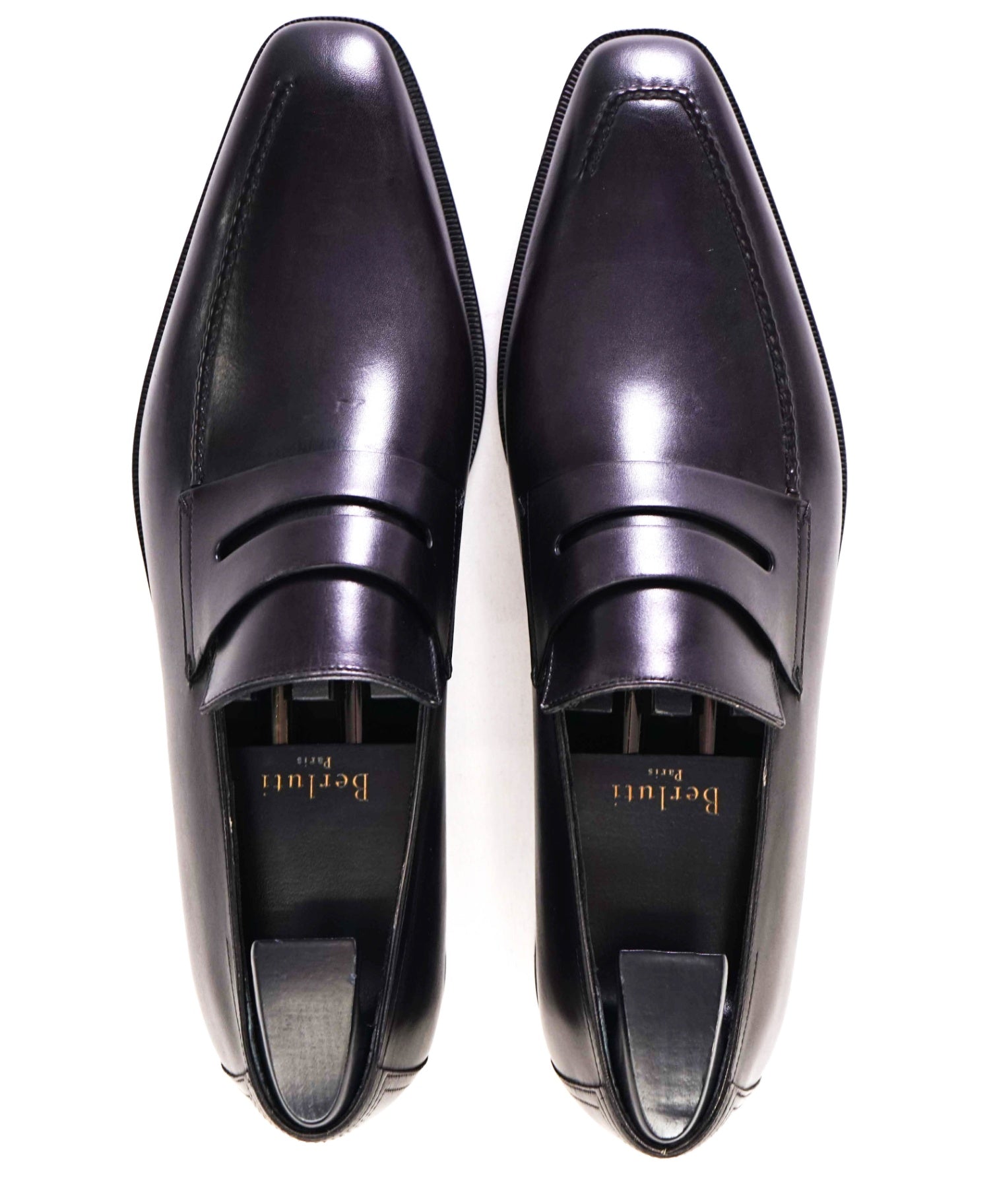 $2,480 Berluti "ANDY" Gray/Back Patina Leather Loafers 11.5 US (10.5UK)