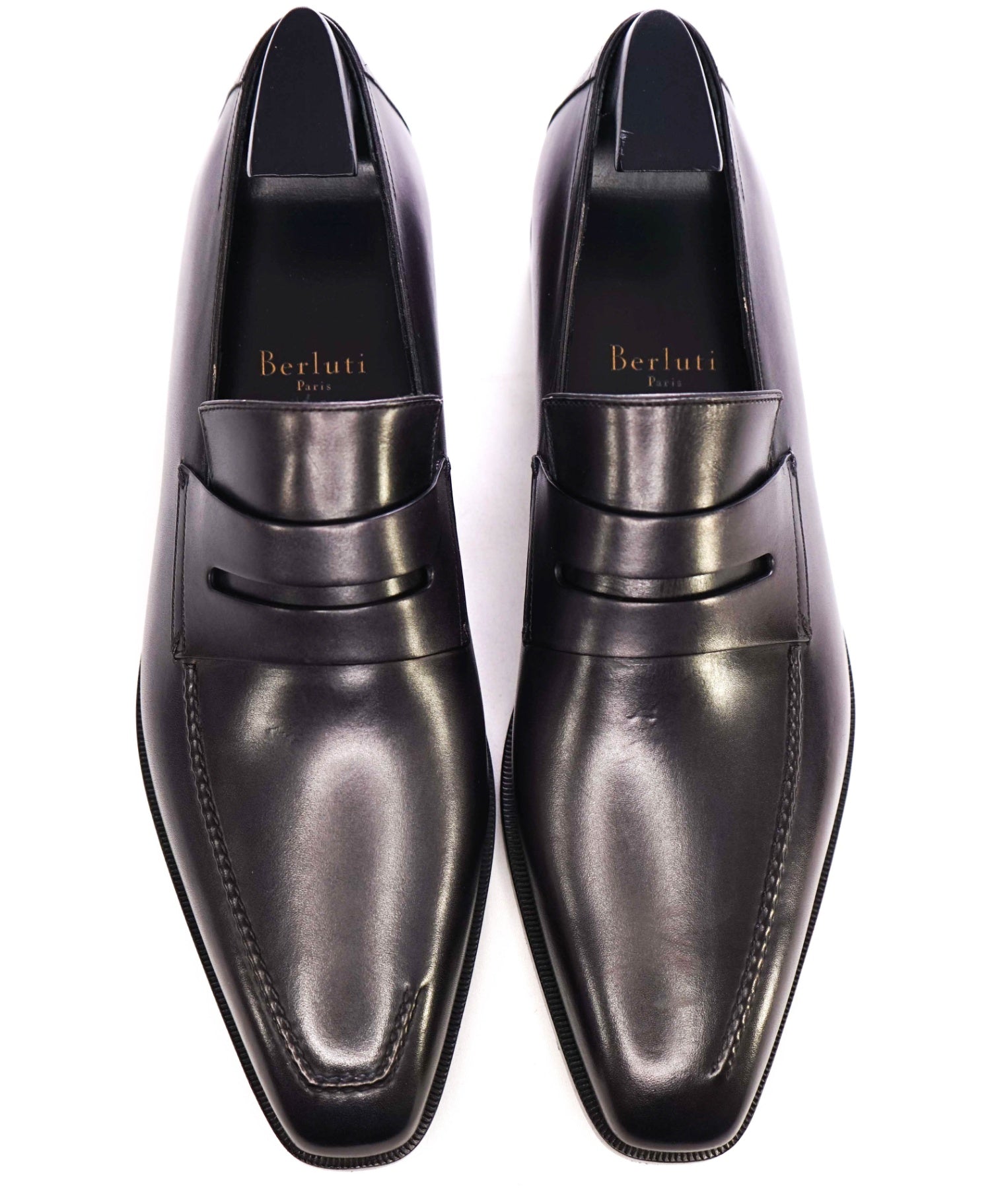 $2,480 Berluti "ANDY" Gray/Back Patina Leather Loafers 11.5 US (10.5UK)