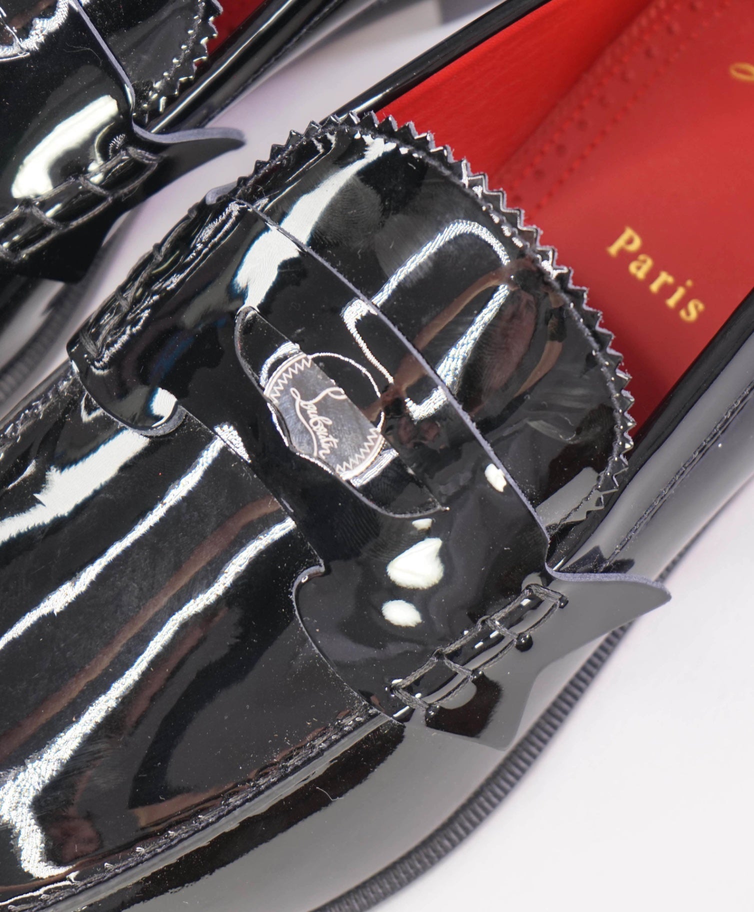 $1,145 CHRISTIAN LOUBOUTIN - *PENNY* Black Patent Loafers US 11 (44EU)
