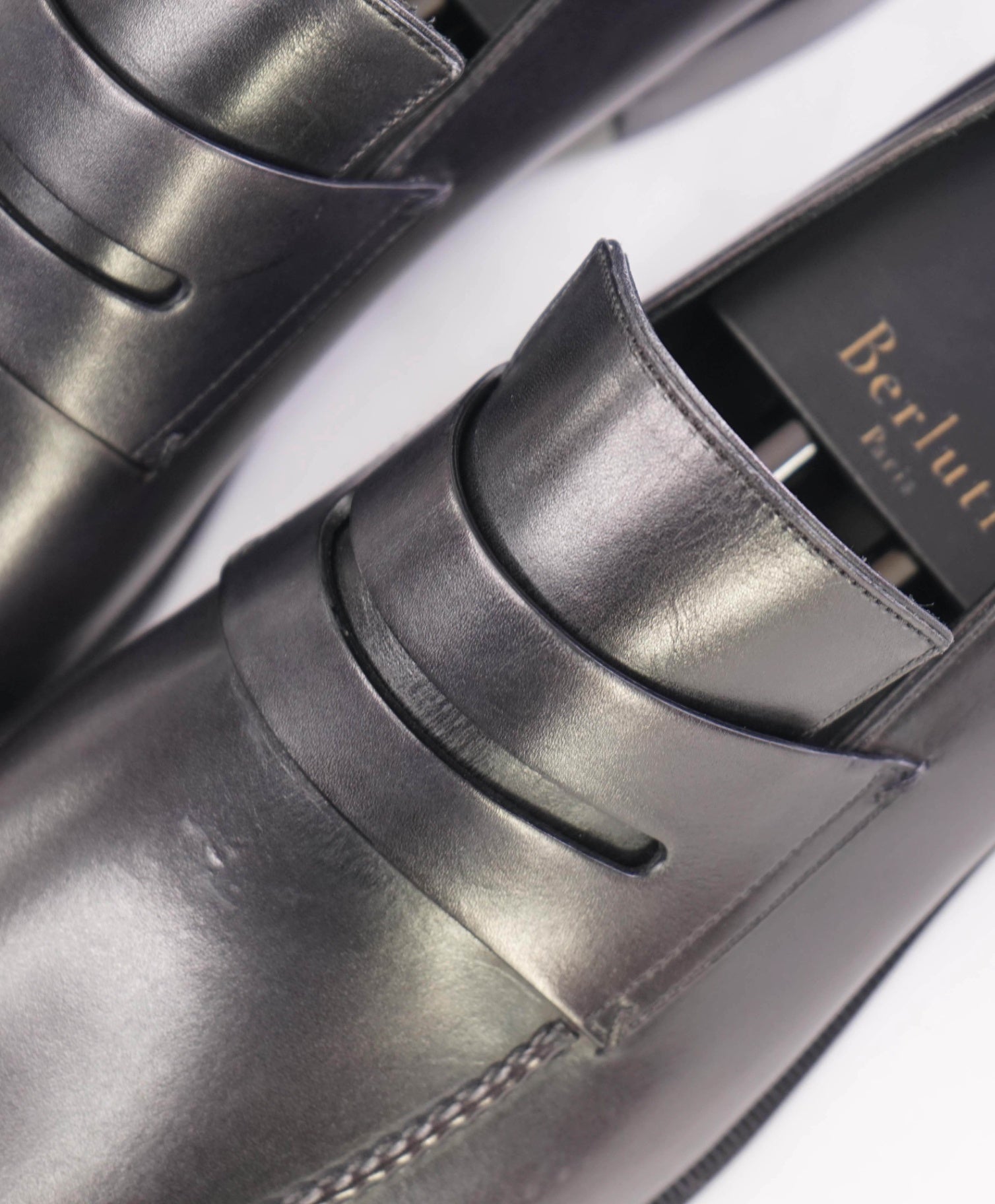 $2,480 Berluti "ANDY" Gray/Back Patina Leather Loafers 11.5 US (10.5UK)