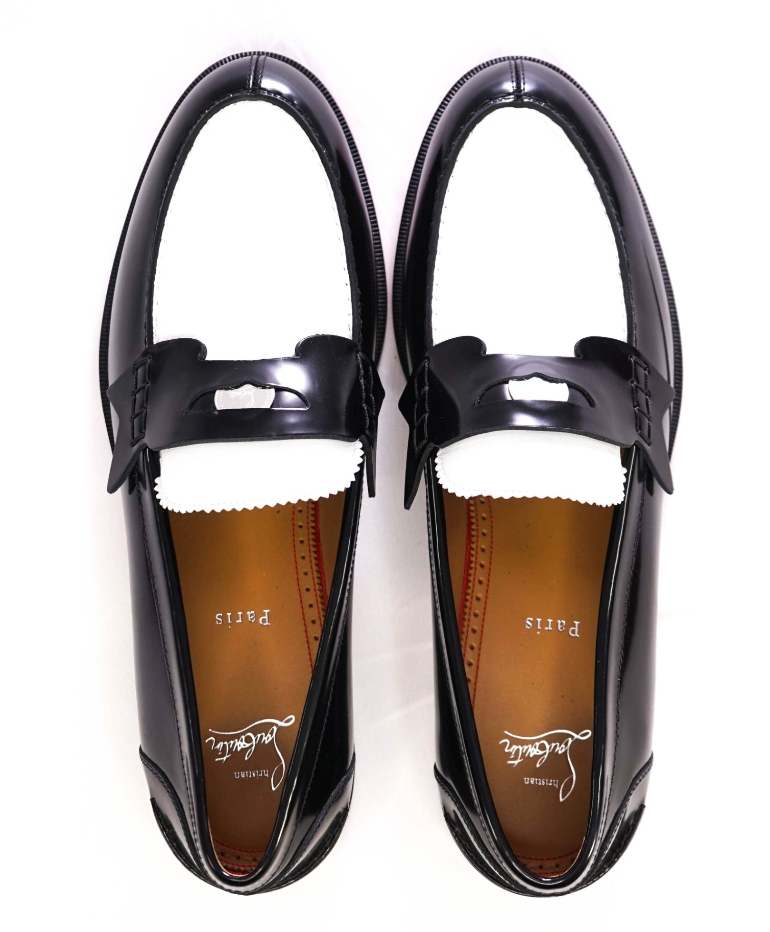 $1,145 CHRISTIAN LOUBOUTIN - *PENNY* Black/White Loafers US 12.5 (45.5EU)