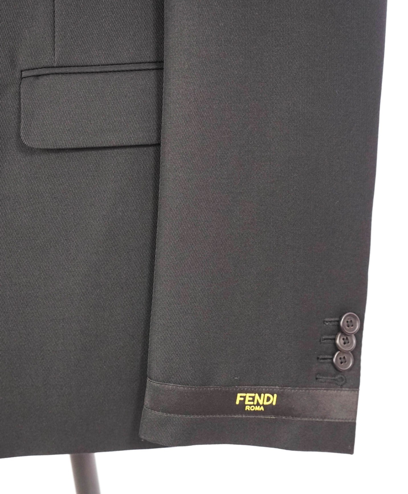 $2,495 FENDI Solid Black LOGO TAPE Blazer 42