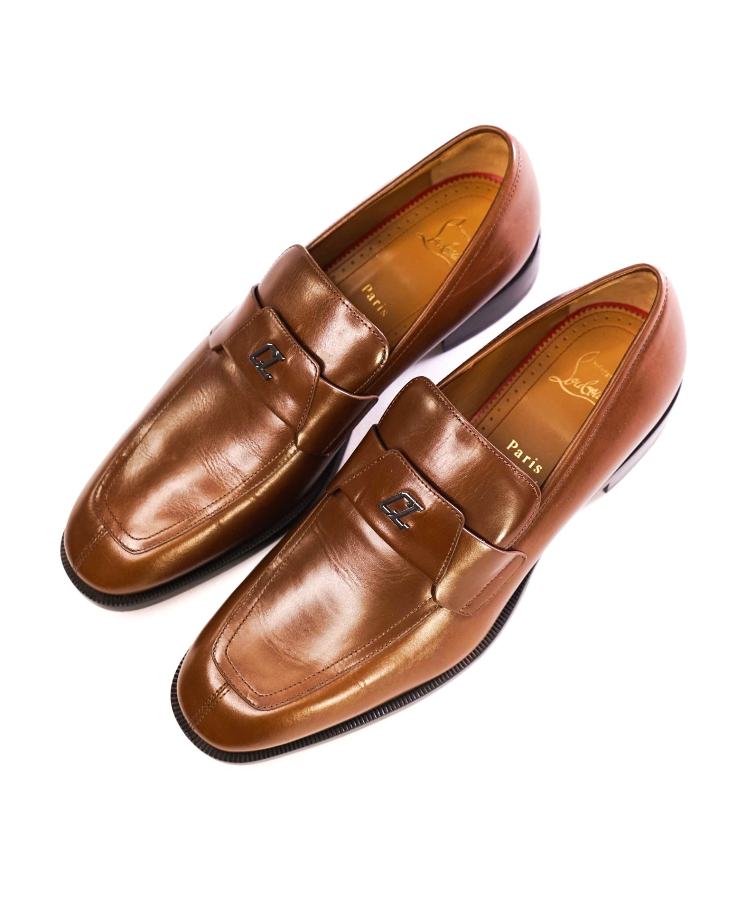 $1,100 CHRISTIAN LOUBOUTIN - *VARSIMOC* Brown Leather Loafers US 9 (42EU)