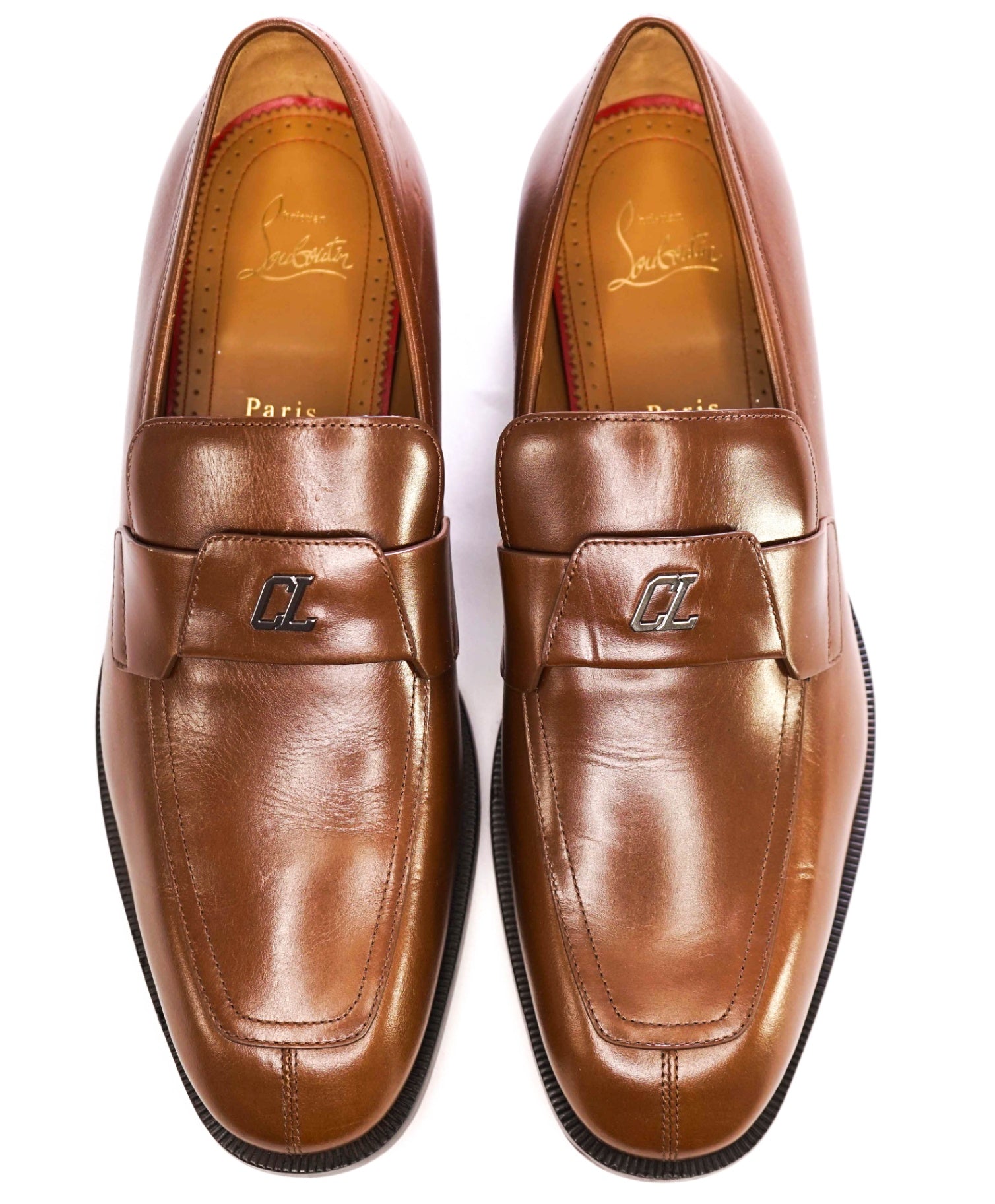 $1,100 CHRISTIAN LOUBOUTIN - *VARSIMOC* Brown Leather Loafers US 9 (42EU)