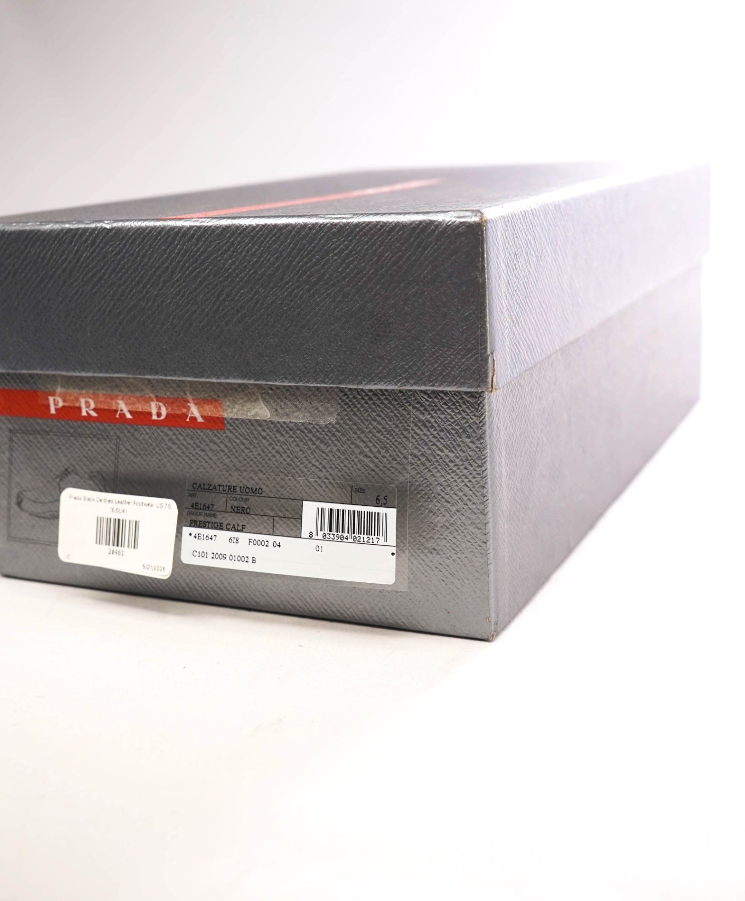 $795 Prada LINEA ROSSA Solid Black Leather Footwear US 7.5 (6.5UK)