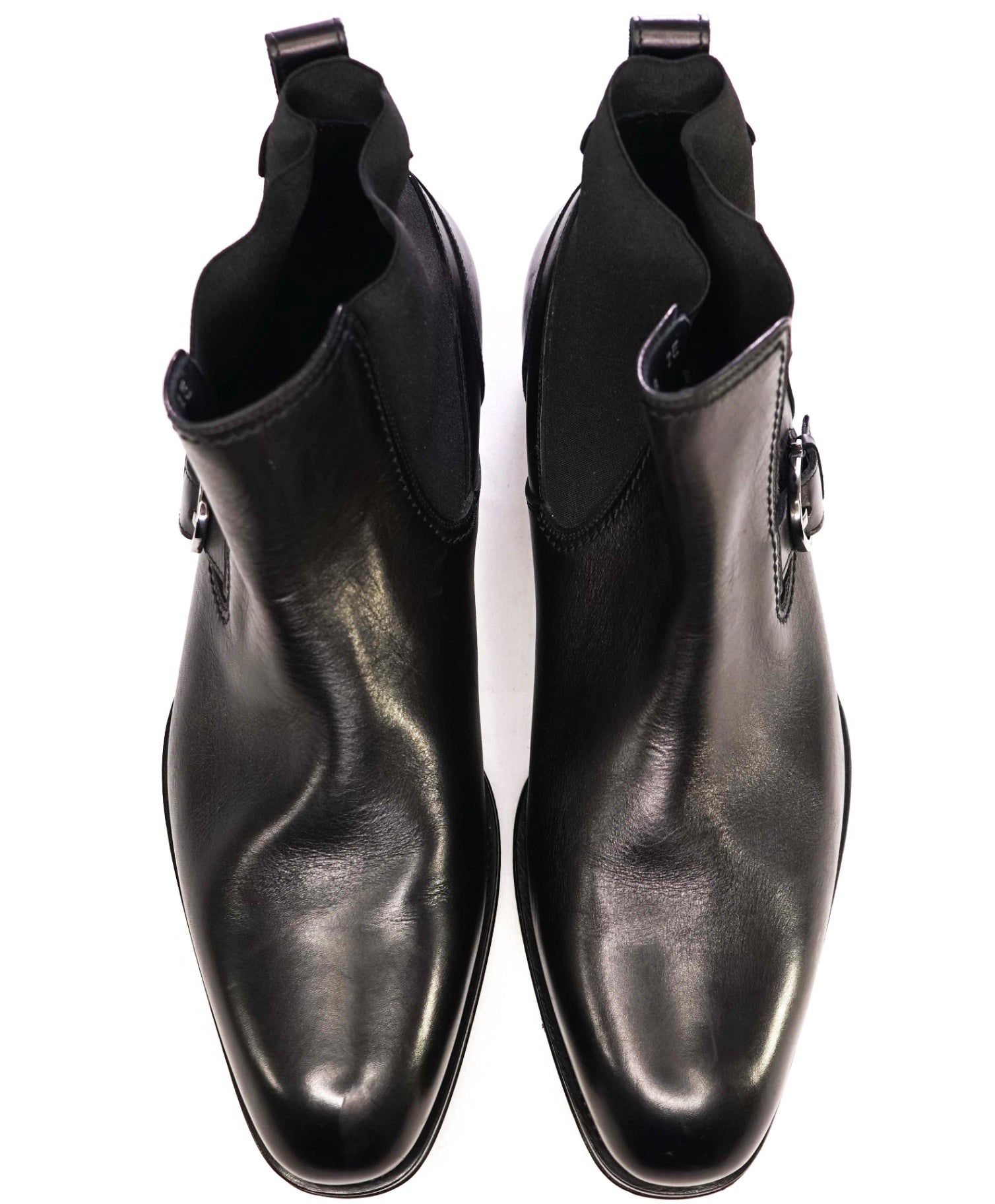 $1,190 Salvatore Ferragamo GANCINI Buckle Black Ankle Boots 8 EE