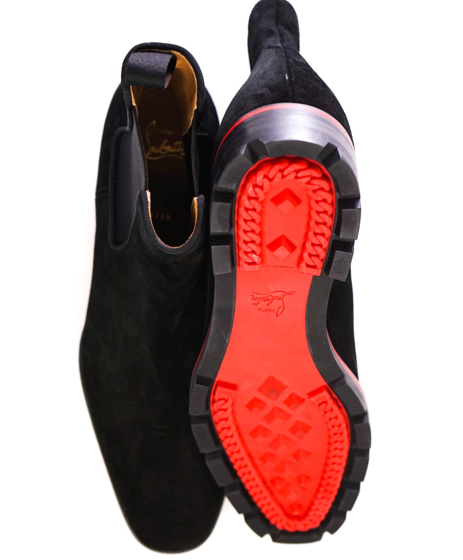 $1,300 CHRISTIAN LOUBOUTIN - *ALPINOSOL* Suede Lug Sole Boots US 12.5 (45.5EU)