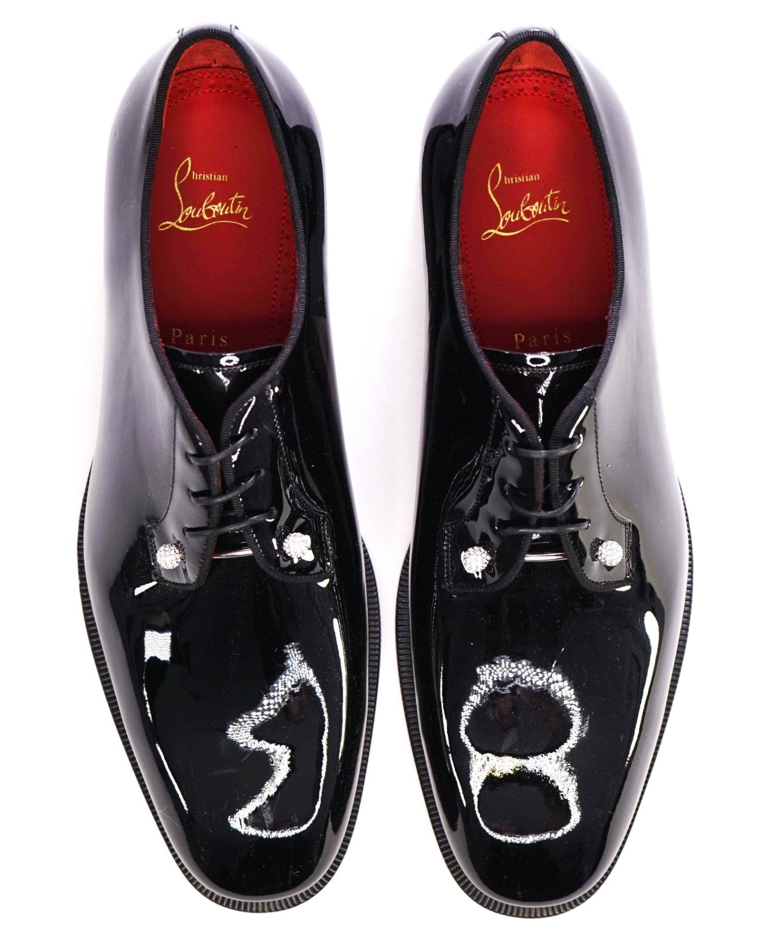 $1,295 Christian Louboutin "Chambeliss Night Strass" Patent Oxfords US 8 (41EU)