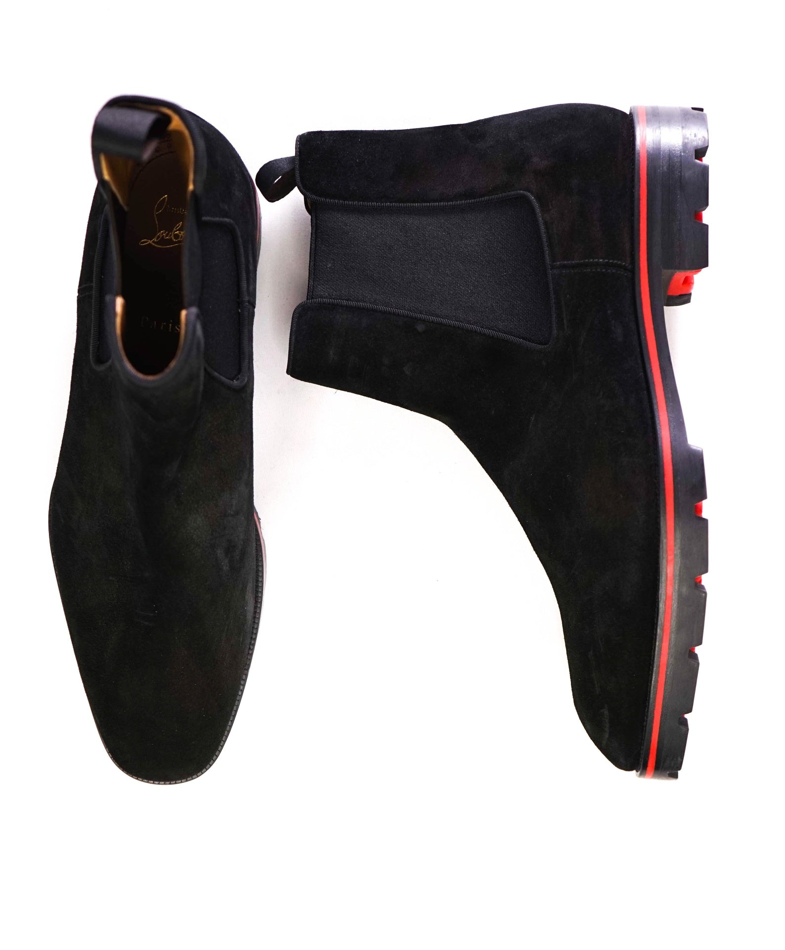 $1,300 CHRISTIAN LOUBOUTIN - *ALPINOSOL* Suede Lug Sole Boots US 12.5 (45.5EU)