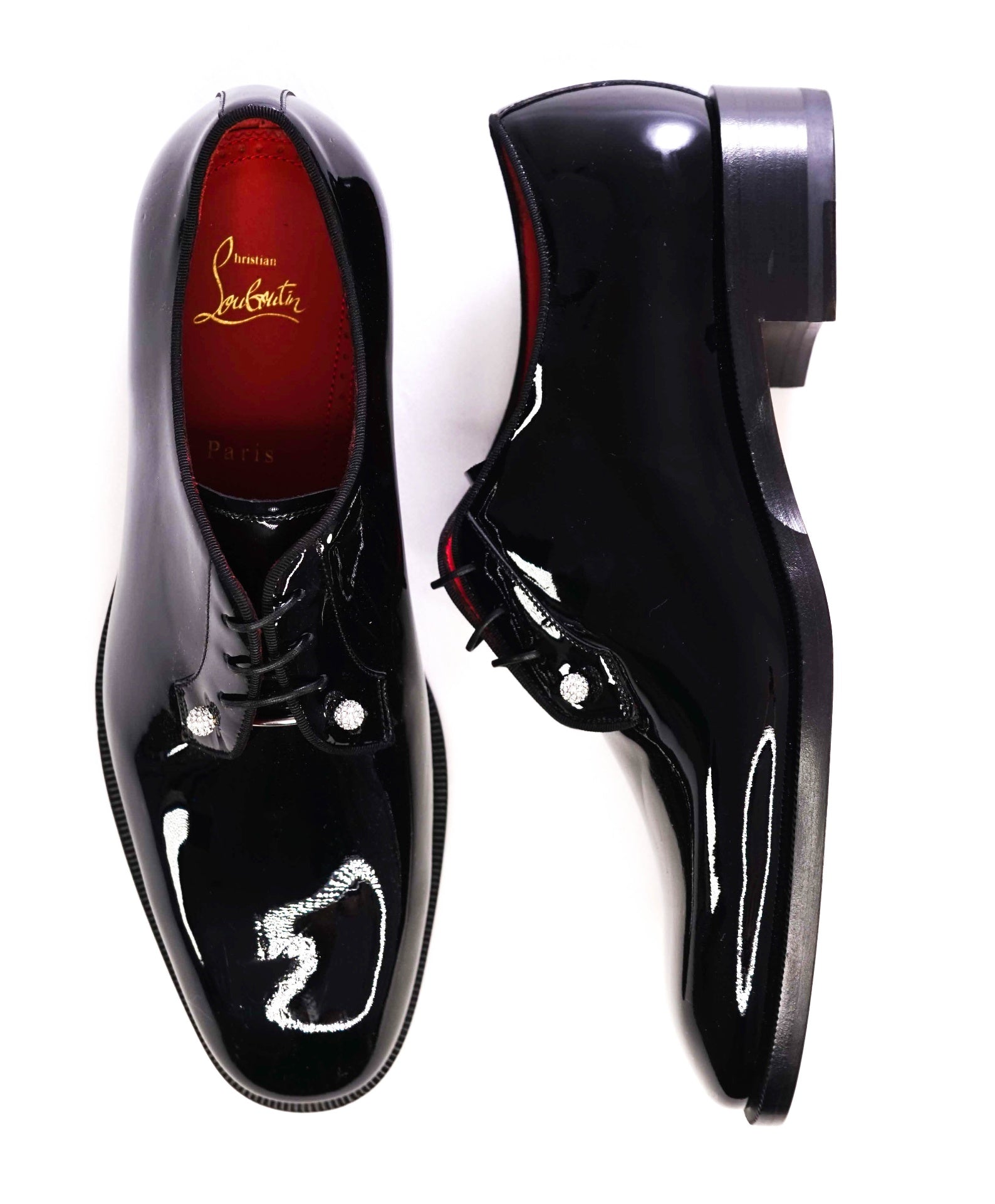 $1,295 Christian Louboutin "Chambeliss Night Strass" Patent Oxfords US 8 (41EU)