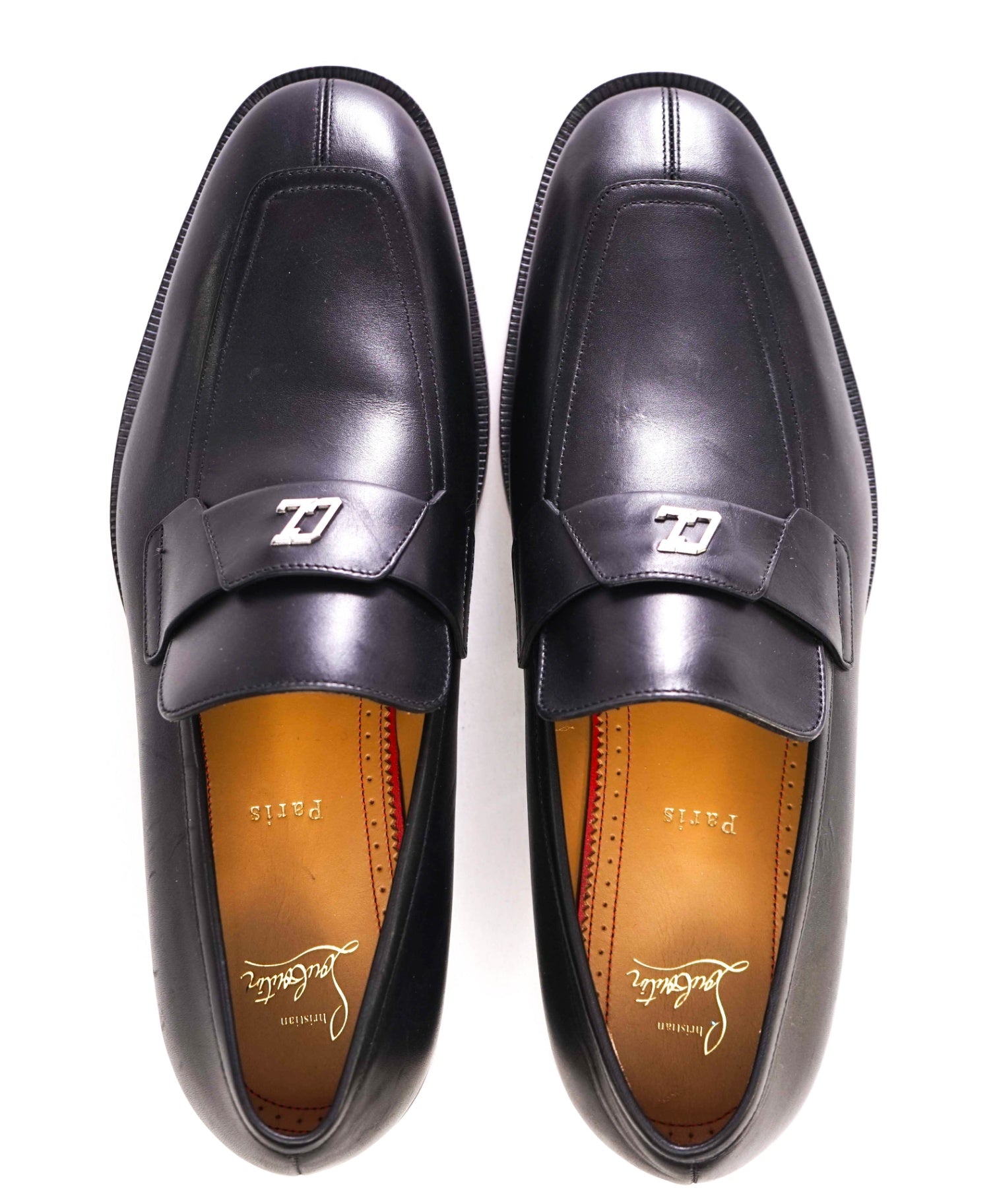 $1,100 CHRISTIAN LOUBOUTIN - *VARSIMOC* Black Leather Loafers US 9.5 (42.5EU)