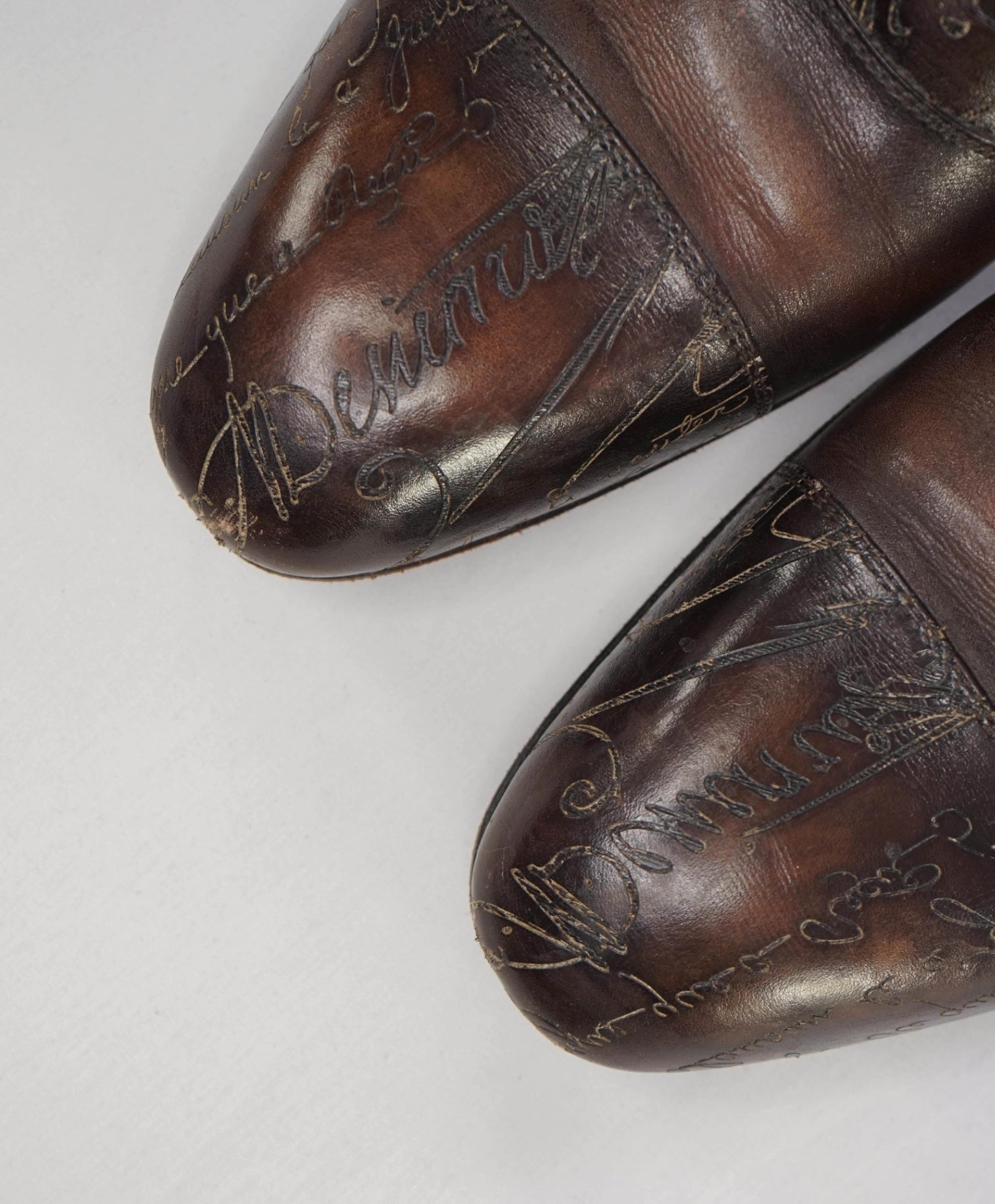 $2,480 Berluti SCRITTO Single Monk Brown Leather Loafers 10US (9IT)