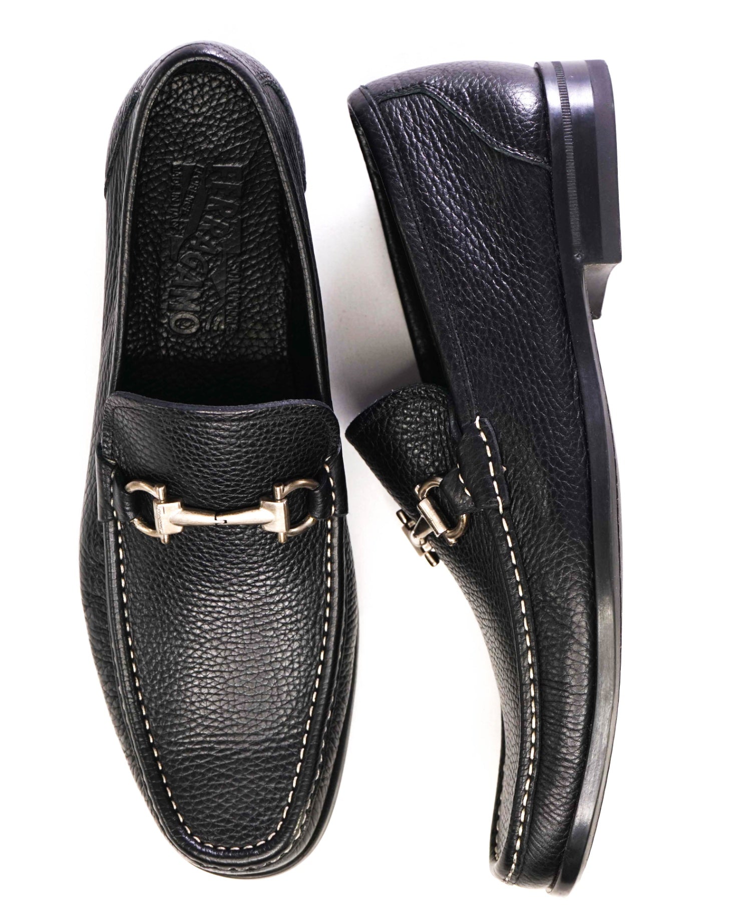Salvatore Ferragamo Black Loafers Leather Footwear 8.5 D