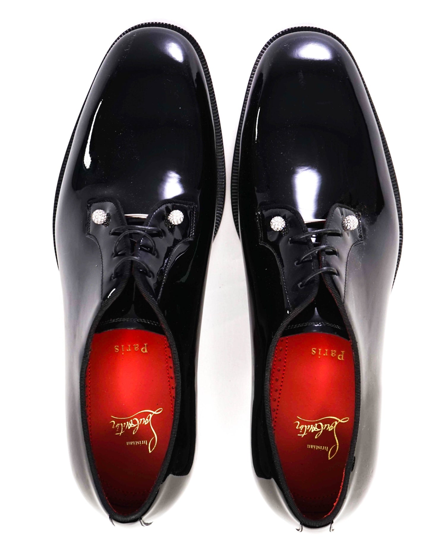 $1,295 Christian Louboutin "Chambeliss Night Strass" Patent Oxfords US 8 (41EU)