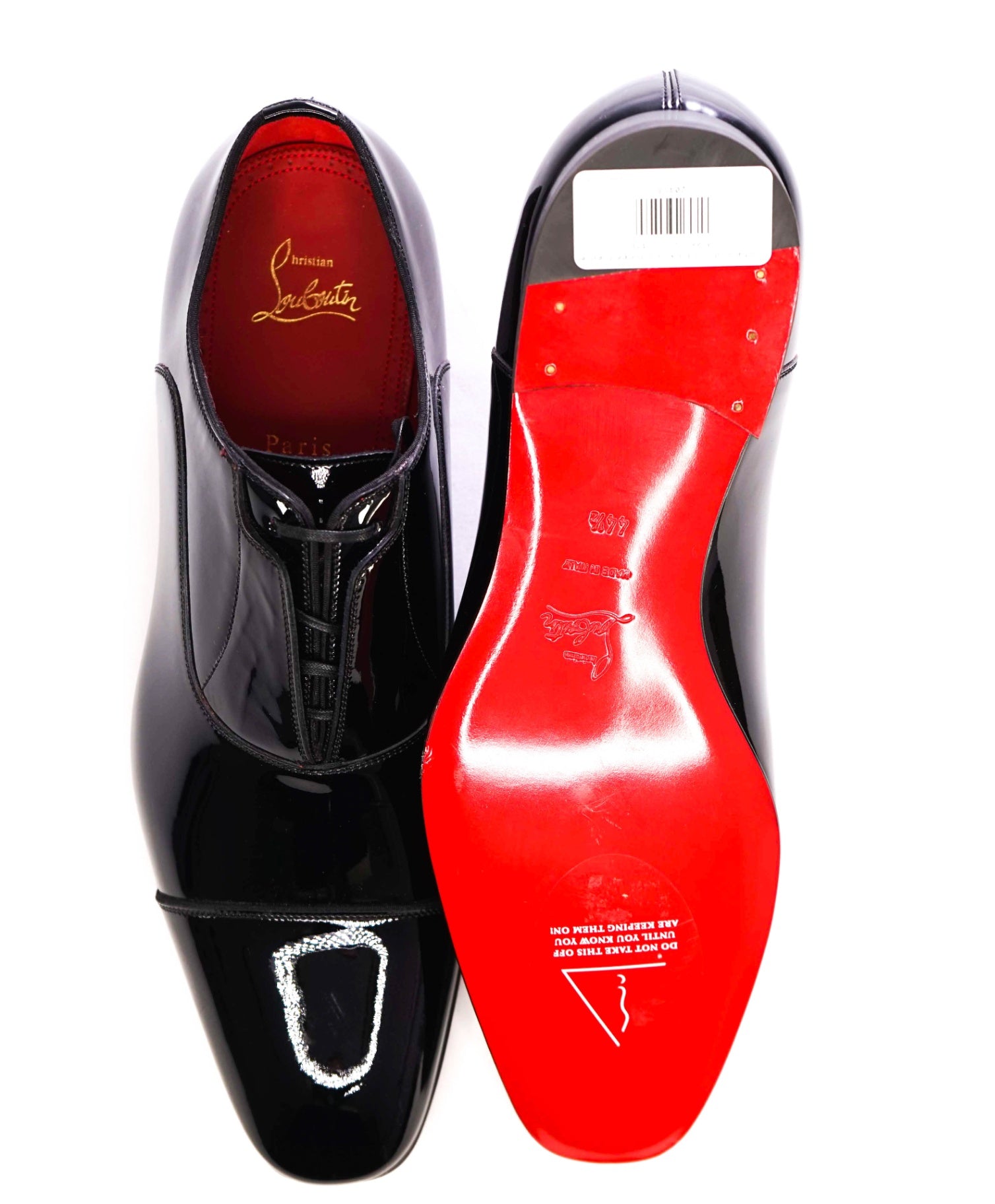 $1,100 Christian Louboutin Black "GREGHOST" Patent Oxfords US 11.5 (44.5EU)