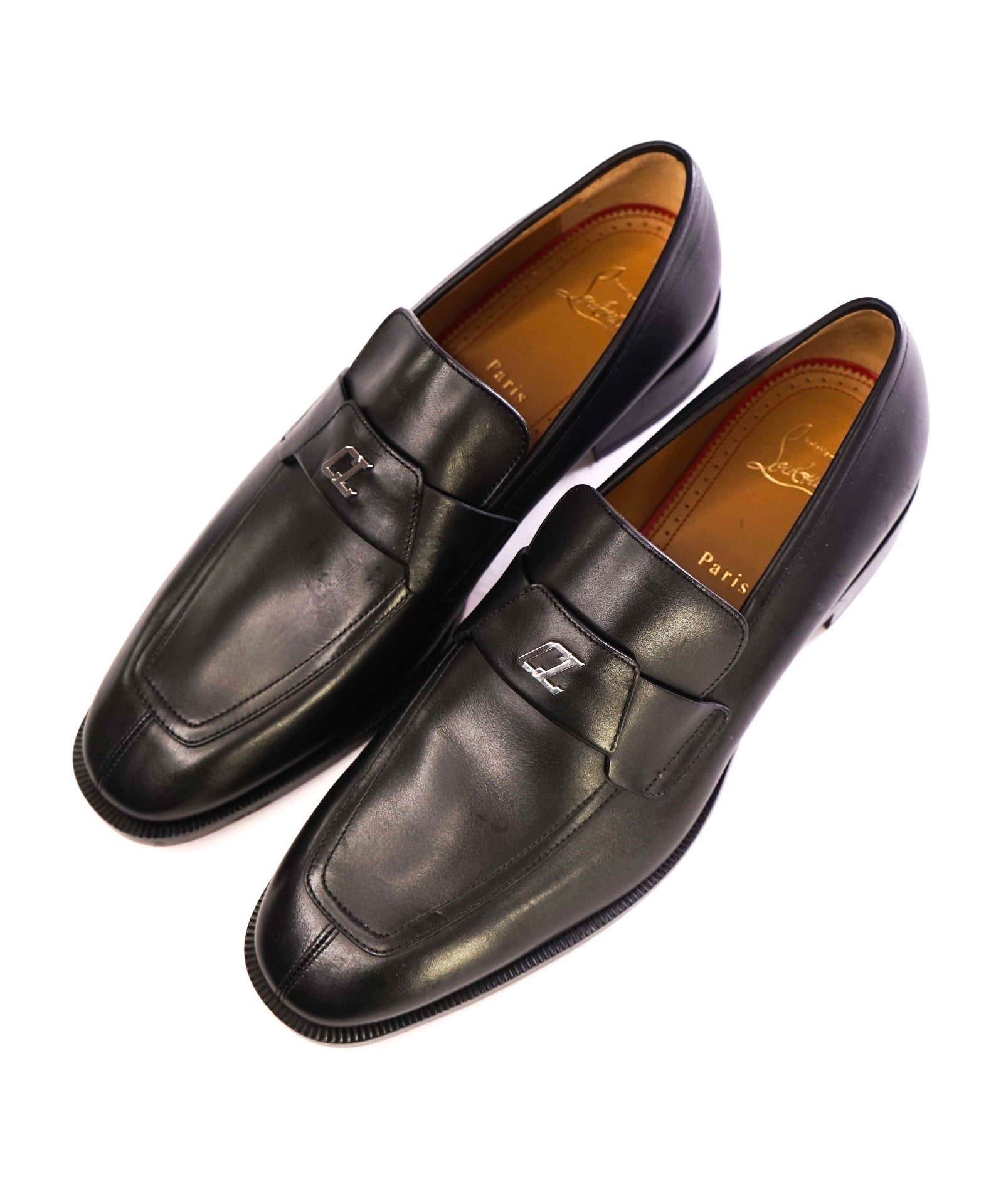 $1,100 CHRISTIAN LOUBOUTIN - *VARSIMOC* Black Leather Loafers US 9.5 (42.5EU)