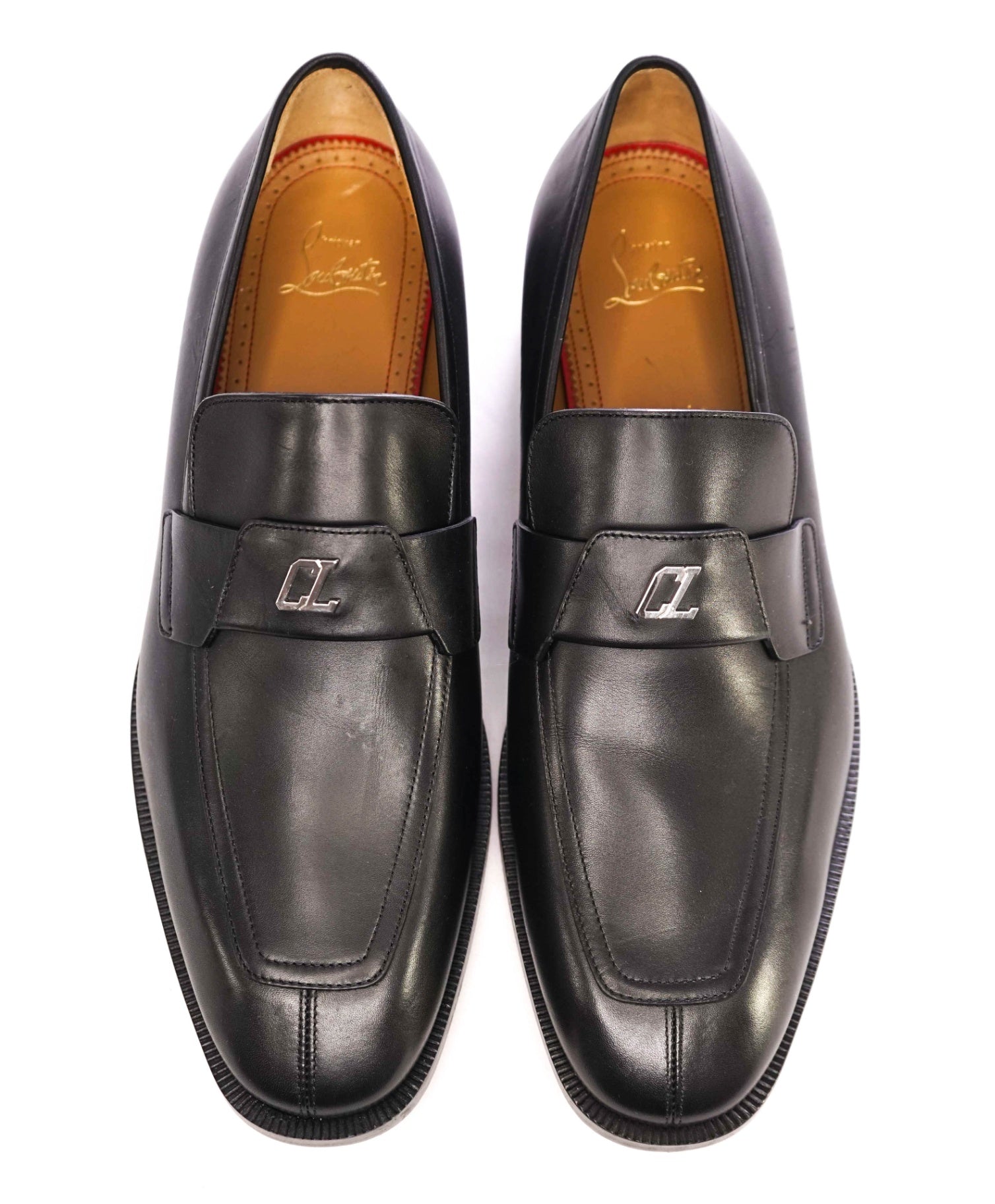 $1,100 CHRISTIAN LOUBOUTIN - *VARSIMOC* Black Leather Loafers US 9.5 (42.5EU)