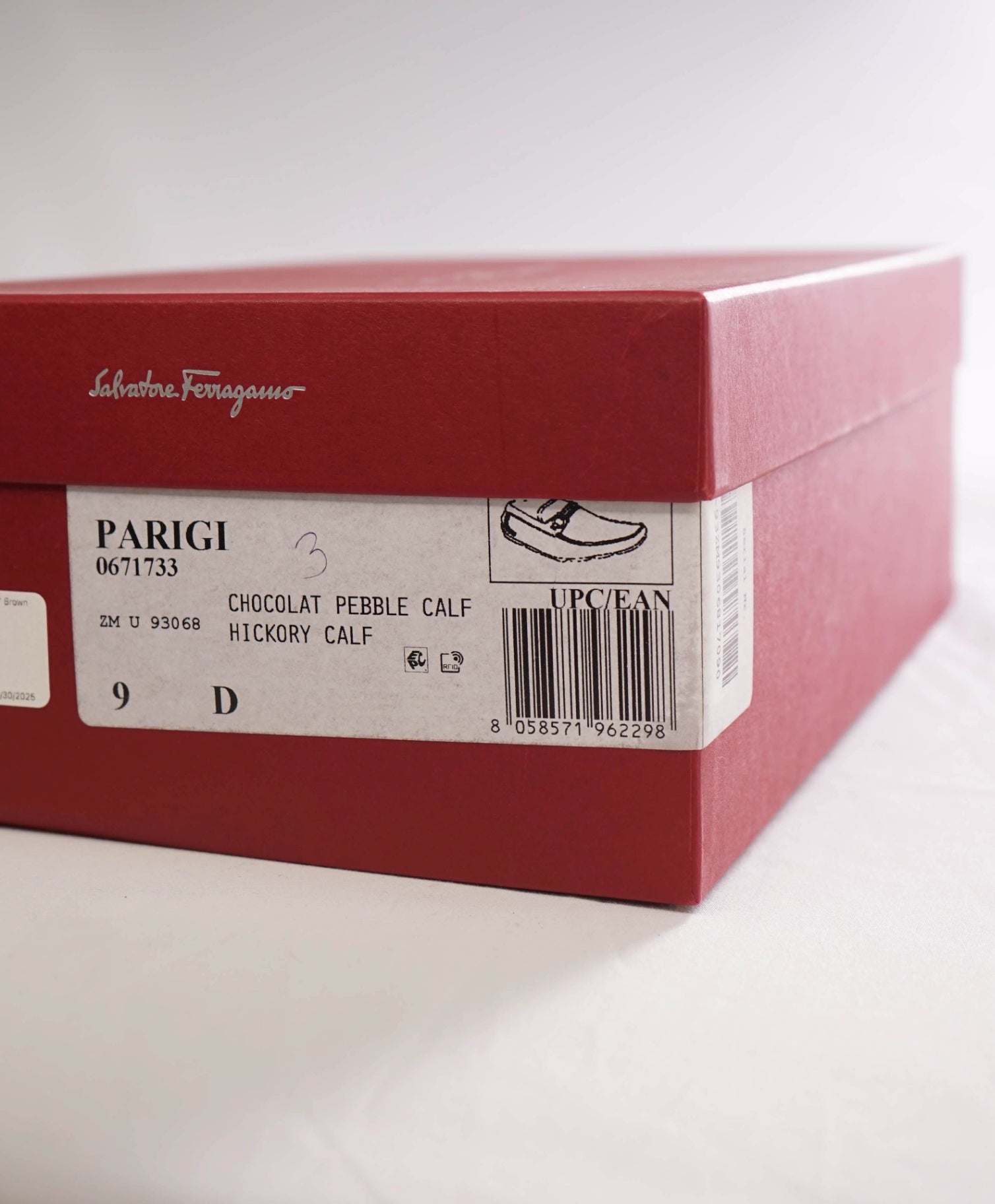 $800 FERRAGAMO "PARIGI" Brown Pebbled Leather Loafer 9D