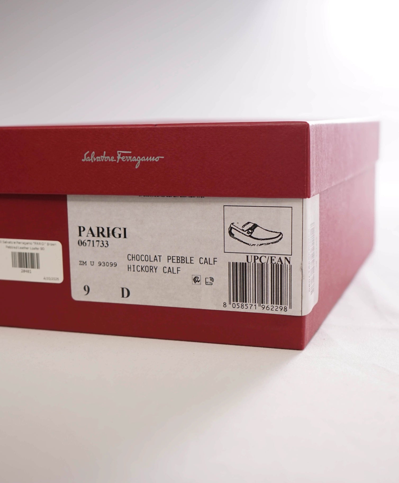 $800 Salvatore Ferragamo "PARIGI" Brown Pebbled Leather Loafer 9D