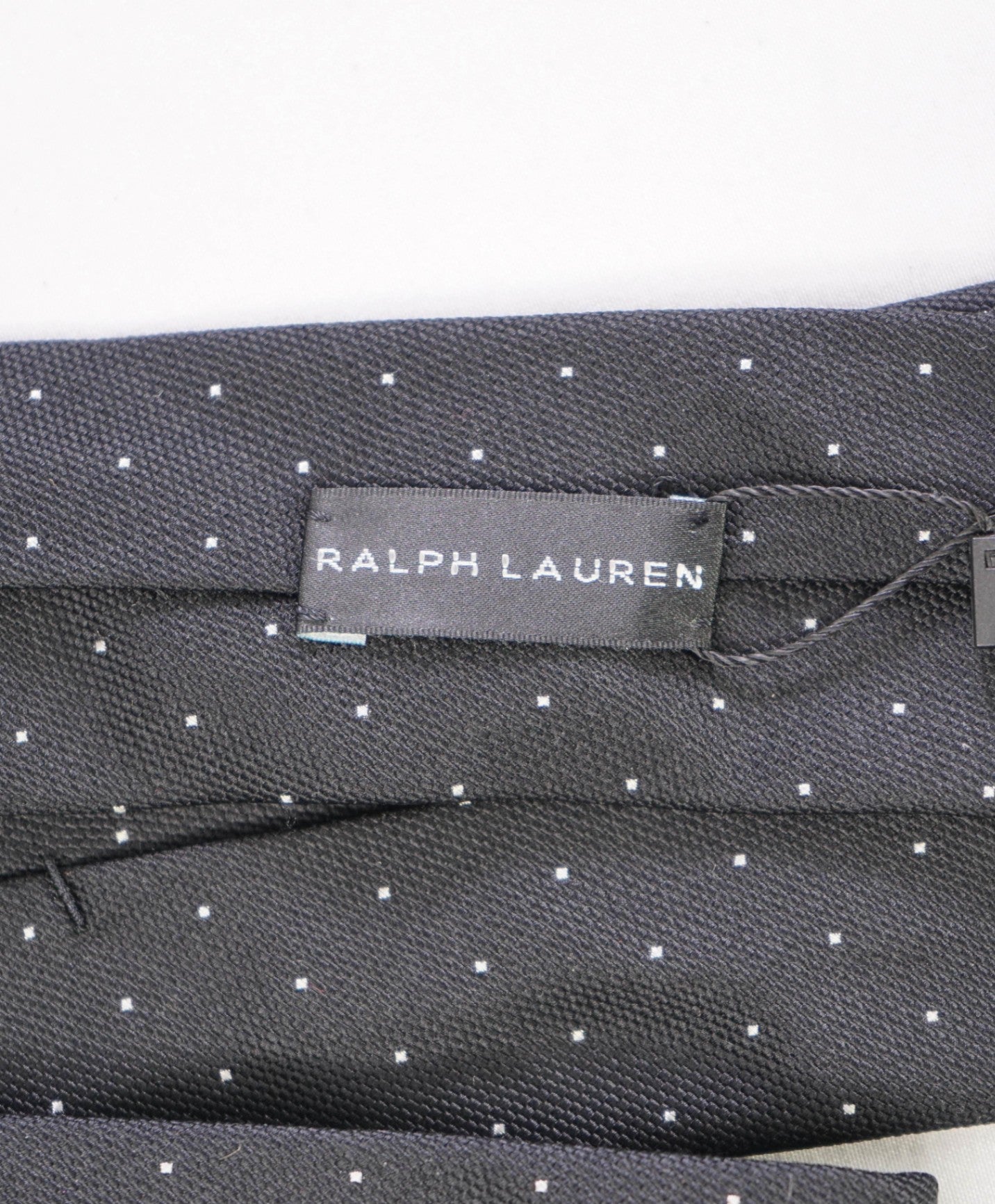 $149 Ralph Lauren Black Label Black White Polka Dot Silk Tie 3.25"