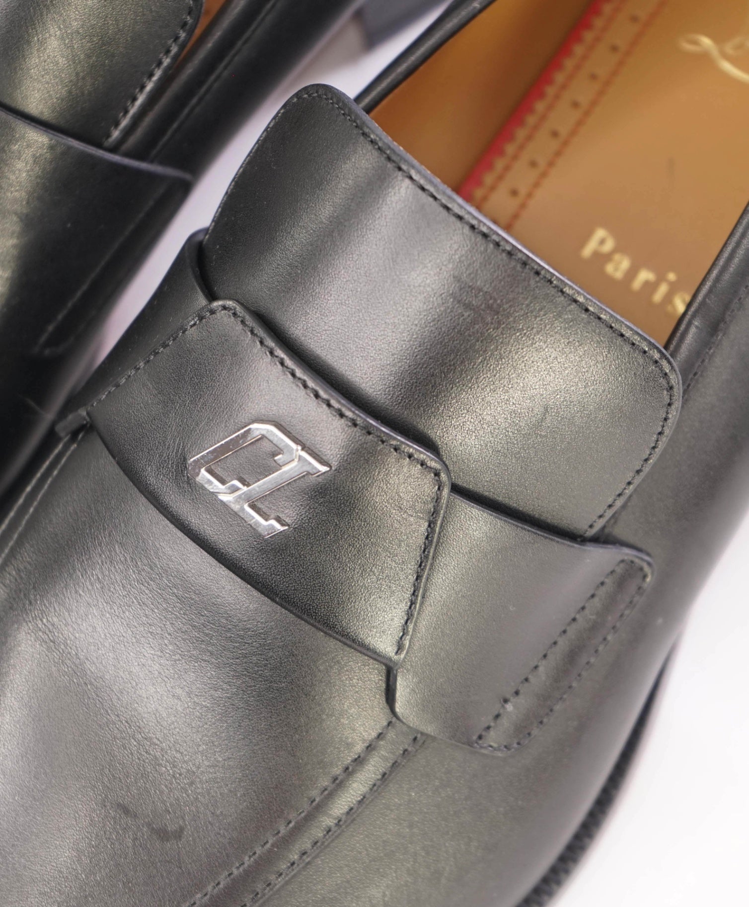 $1,100 CHRISTIAN LOUBOUTIN - *VARSIMOC* Black Leather Loafers US 9.5 (42.5EU)