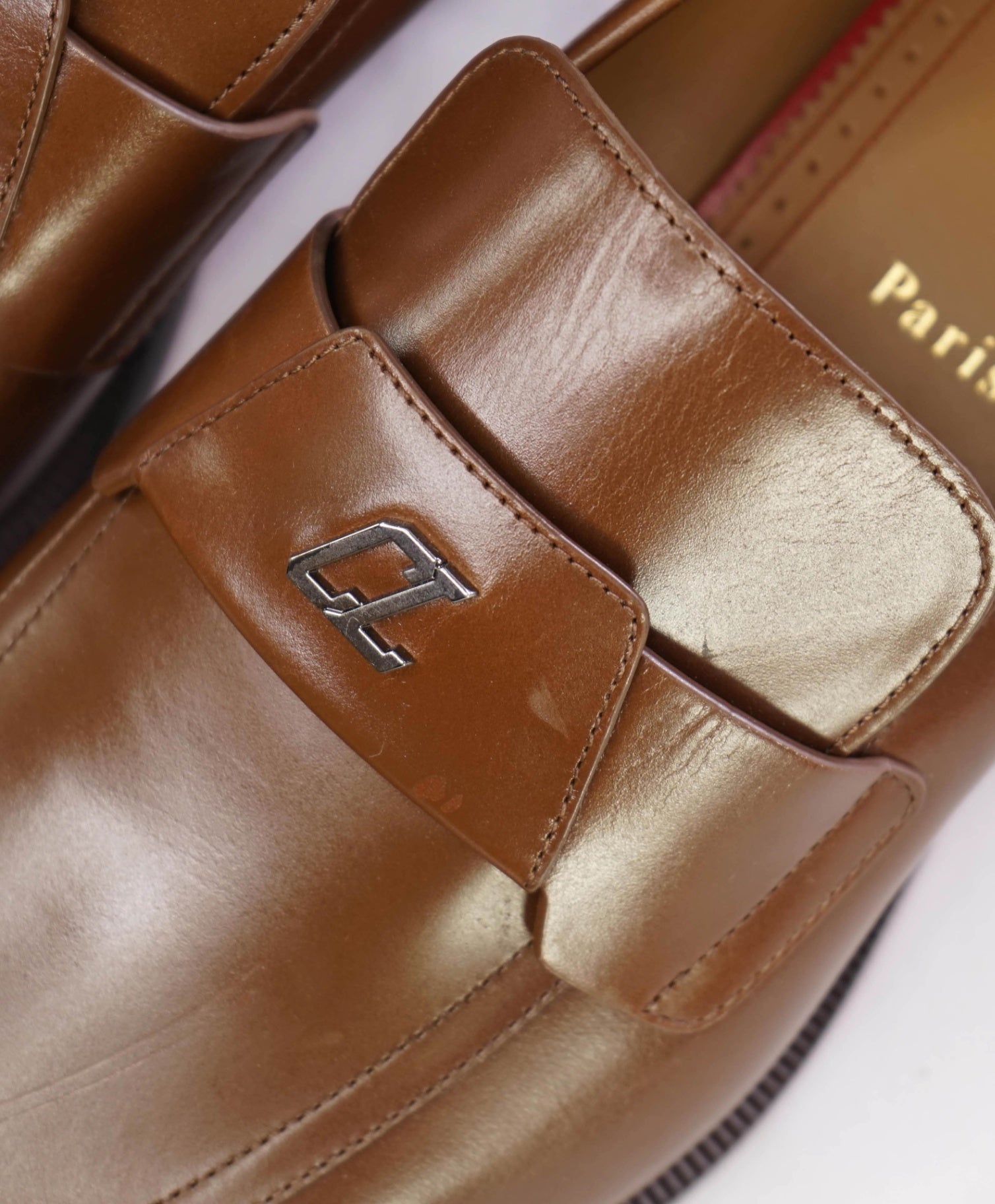 $1,100 CHRISTIAN LOUBOUTIN - *VARSIMOC* Brown Leather Loafers US 11 (44EU)