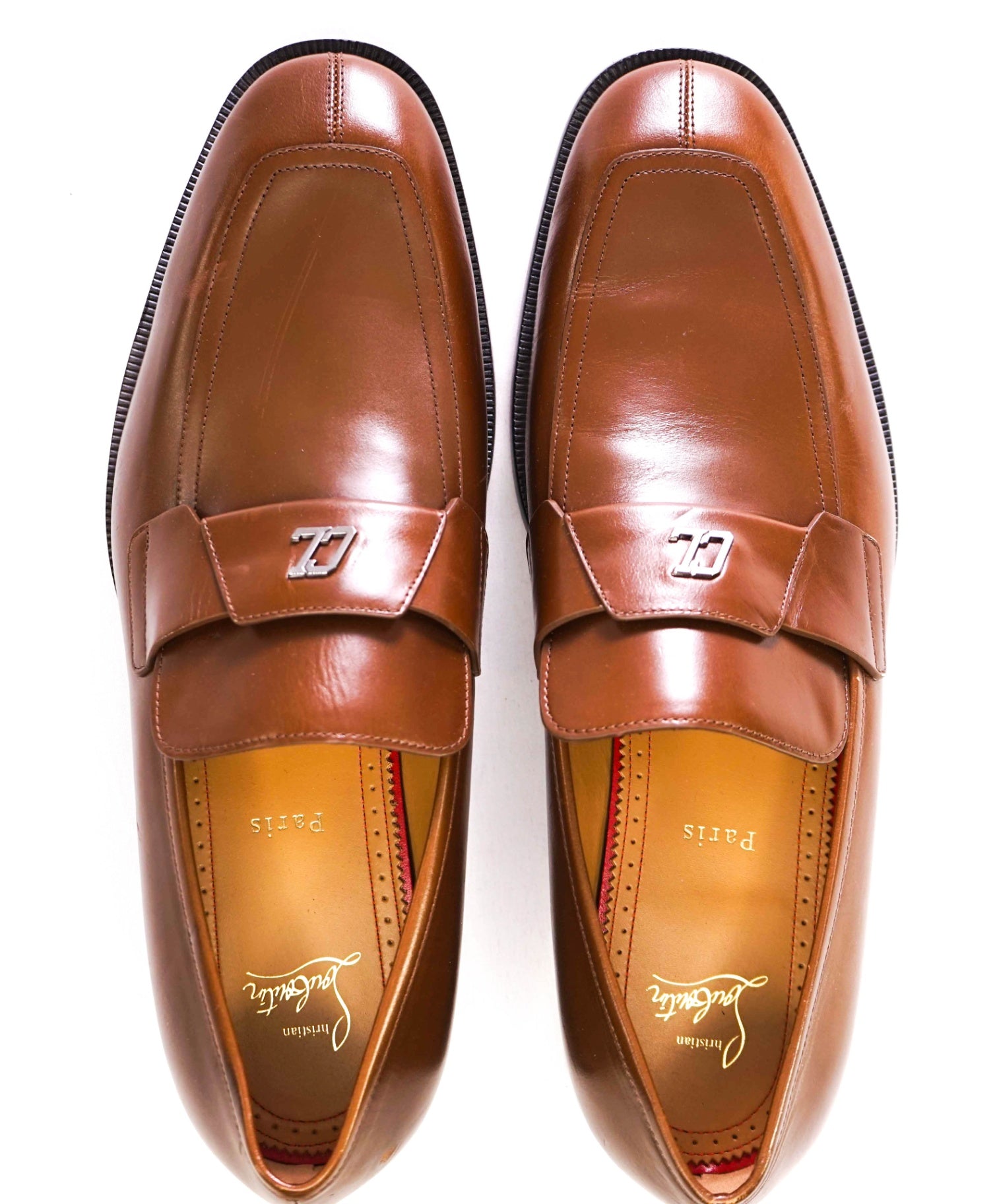 $1,100 CHRISTIAN LOUBOUTIN - *VARSIMOC* Brown Leather Loafers US 11 (44EU)