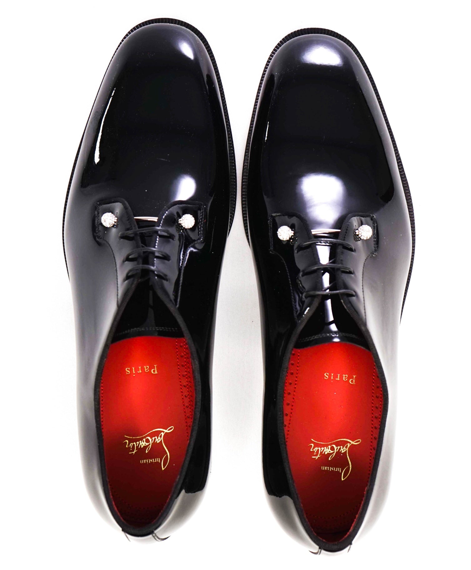 $1,295 Christian Louboutin "Chambeliss Night Strass" Patent Oxfords US 12 (45EU)
